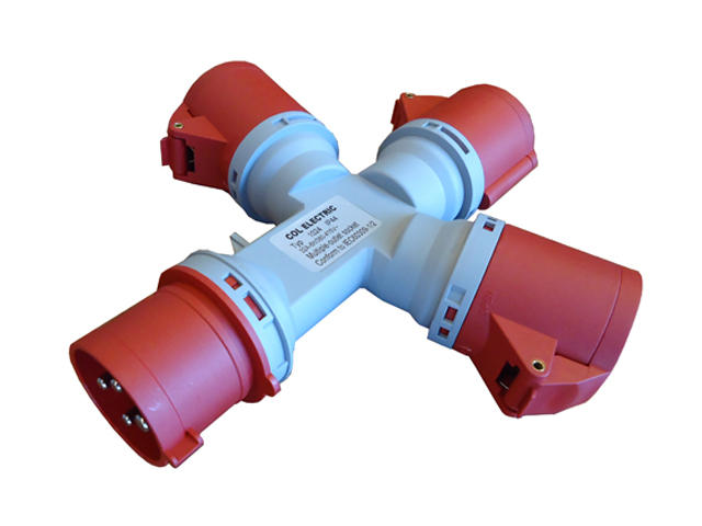 Adaptador industrial múltiple 3 salidas 32A 380V 3P+T IP44 6403034 — FNX — FNX
