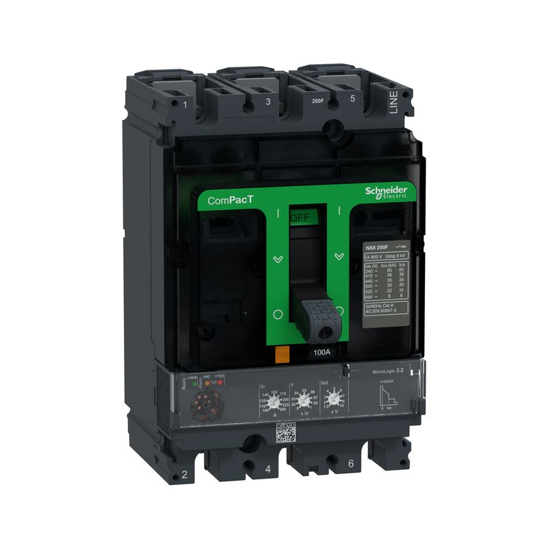 Interruptor caja moldeada 3x100A Compact NSX C25F32D100 Schneider — Schneider Electric