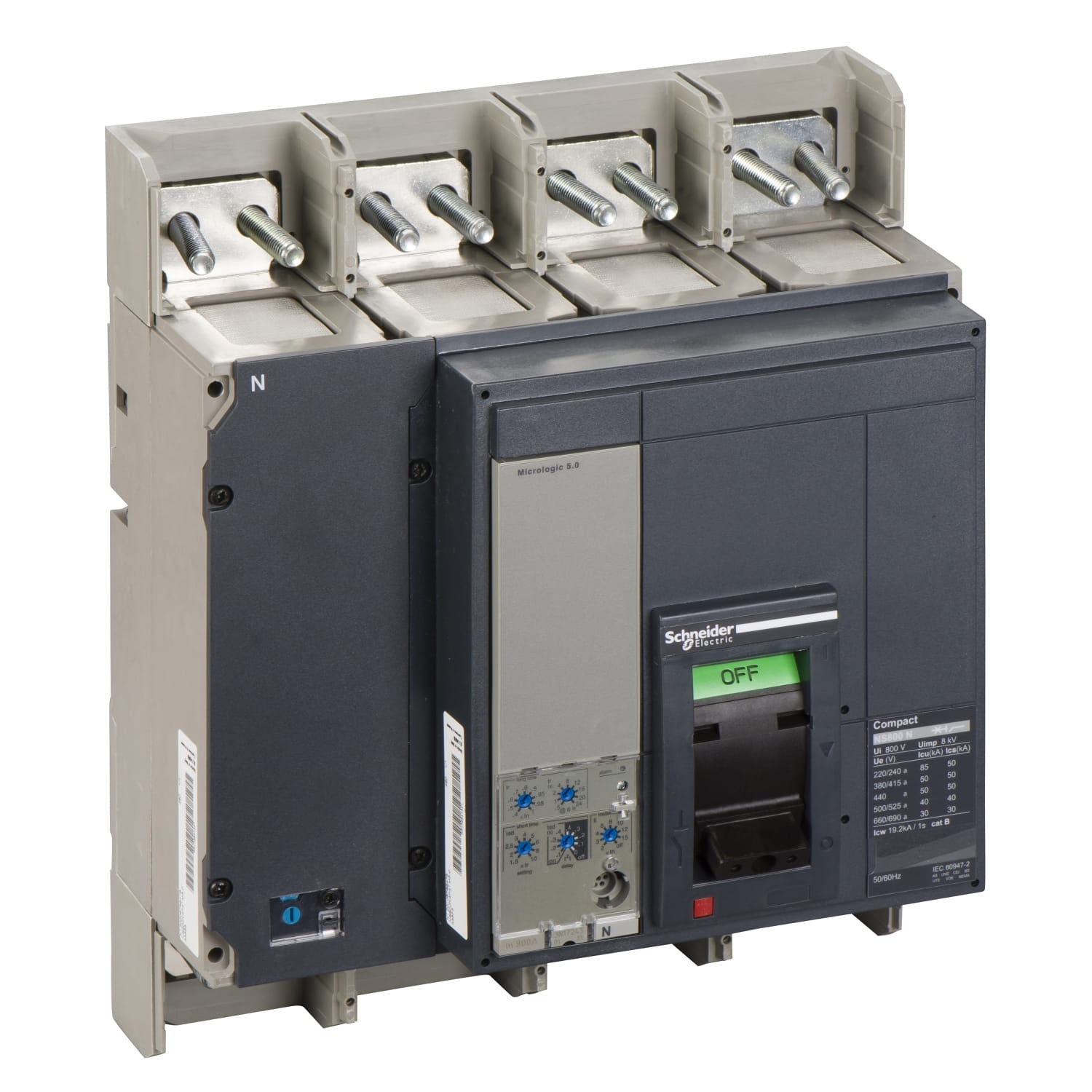 Interruptor caja moldeada 4x800A 50kA compact ns — Regulable 33555 Schneider — Schneider Electric