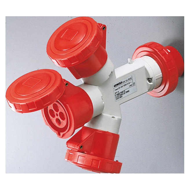 Adaptador industrial múltiple 3 salidas 32A 380V 3P+T GW64068 — Gewiss — Gewiss