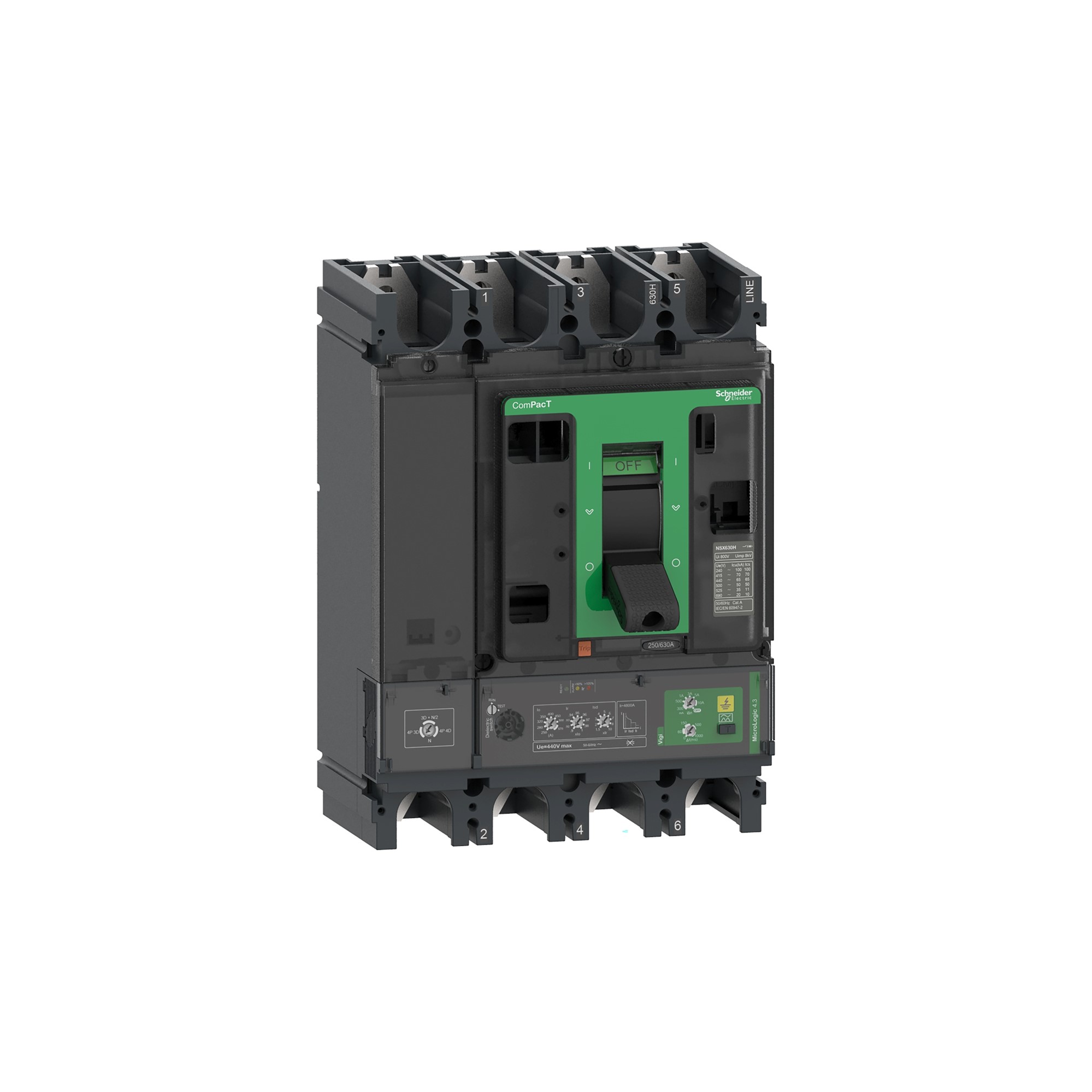 Interruptor caja moldeada 4x400A Compact NSX C40F44V400 Schneider — Schneider