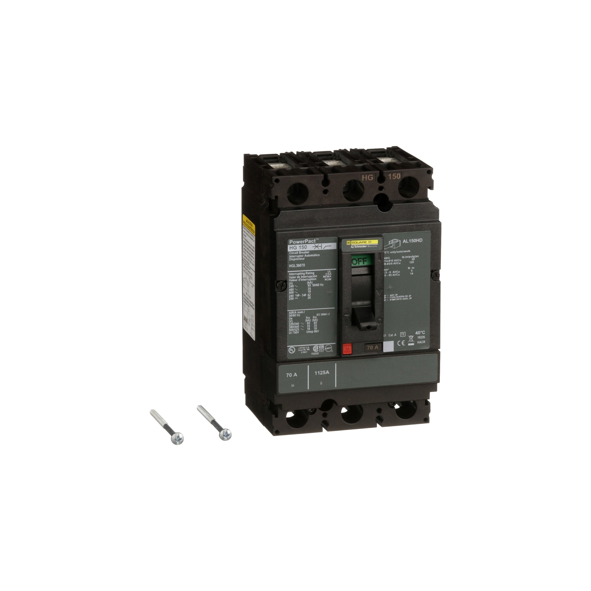 Interruptor Caja Moldeada UL Powerpact Hgl Termomagnetico 70A 3P 35kA HGL36070 — Schneider Electric — Schneider Electric