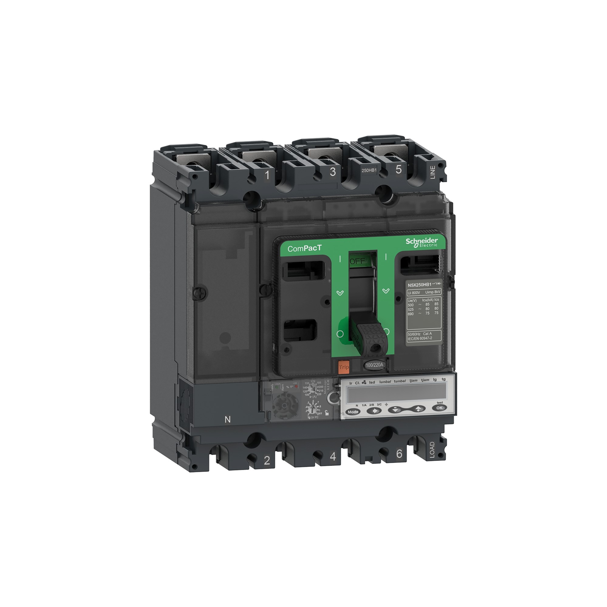 Interruptor caja moldeada 3x80A NSX100 C10R36M080 Schneider — Schneider