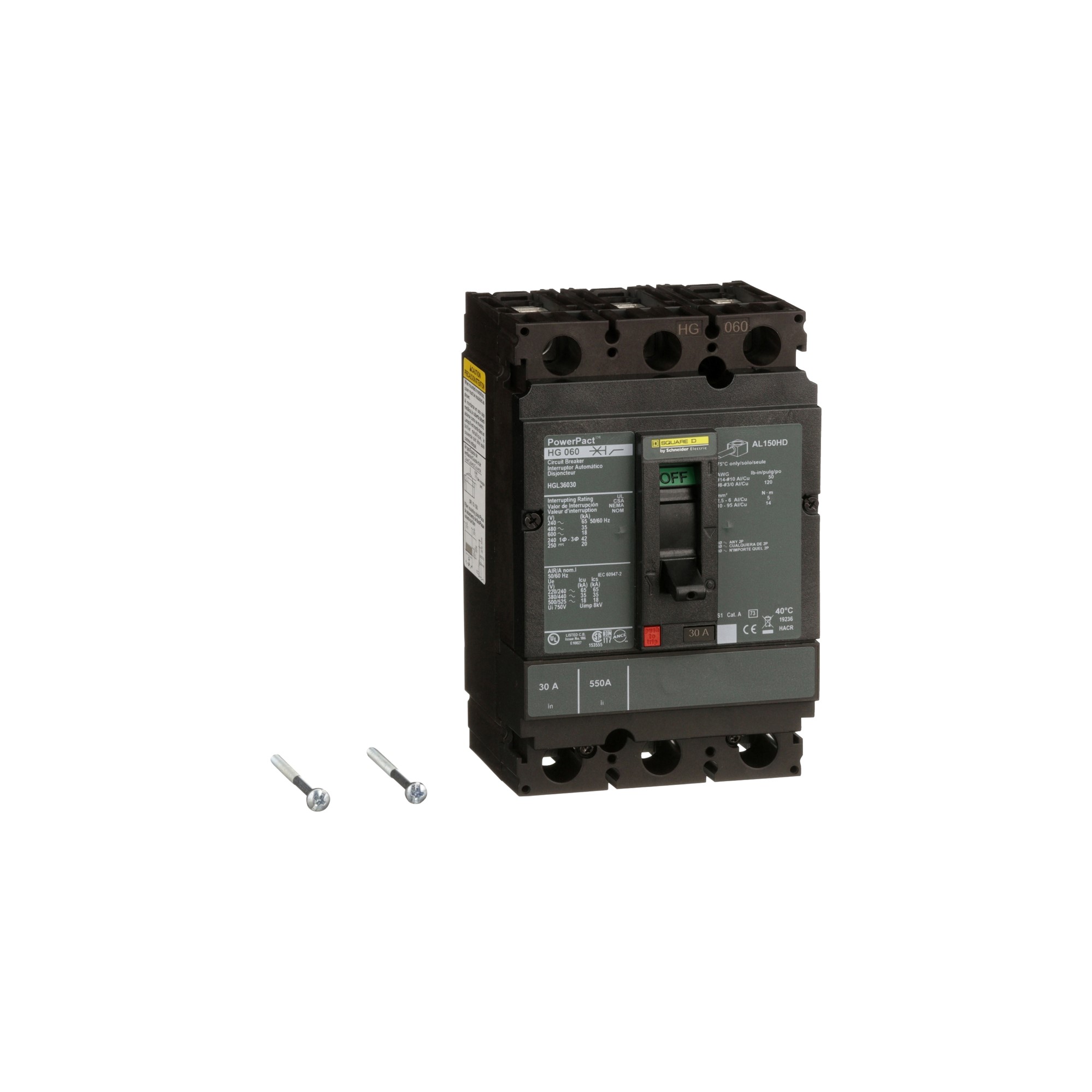 Interruptor Caja Moldeada UL Powerpact Hgl Termomagnetico 30A 3P 35kA HGL36030 — Schneider Electric — Schneider Electric