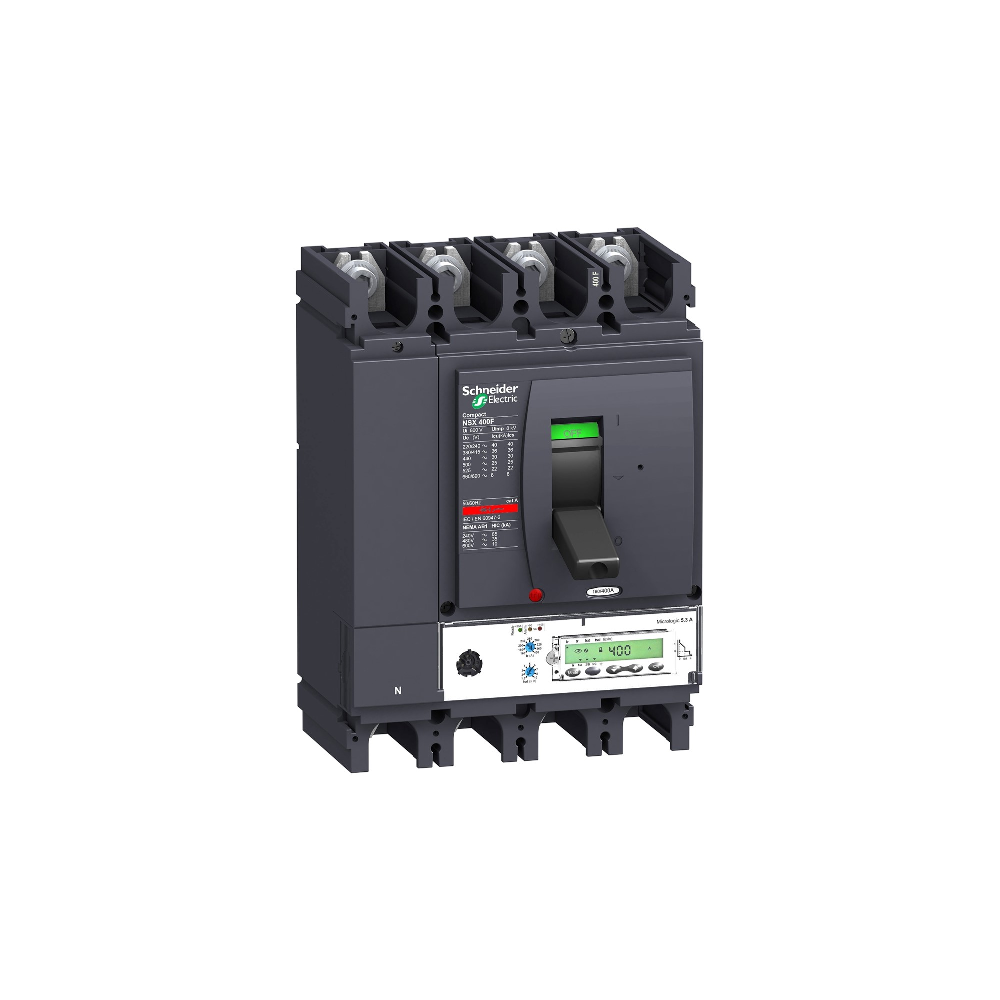 Interruptor caja moldeada 4x400A 415V 36kA LV M5.3A Schneider — Schneider