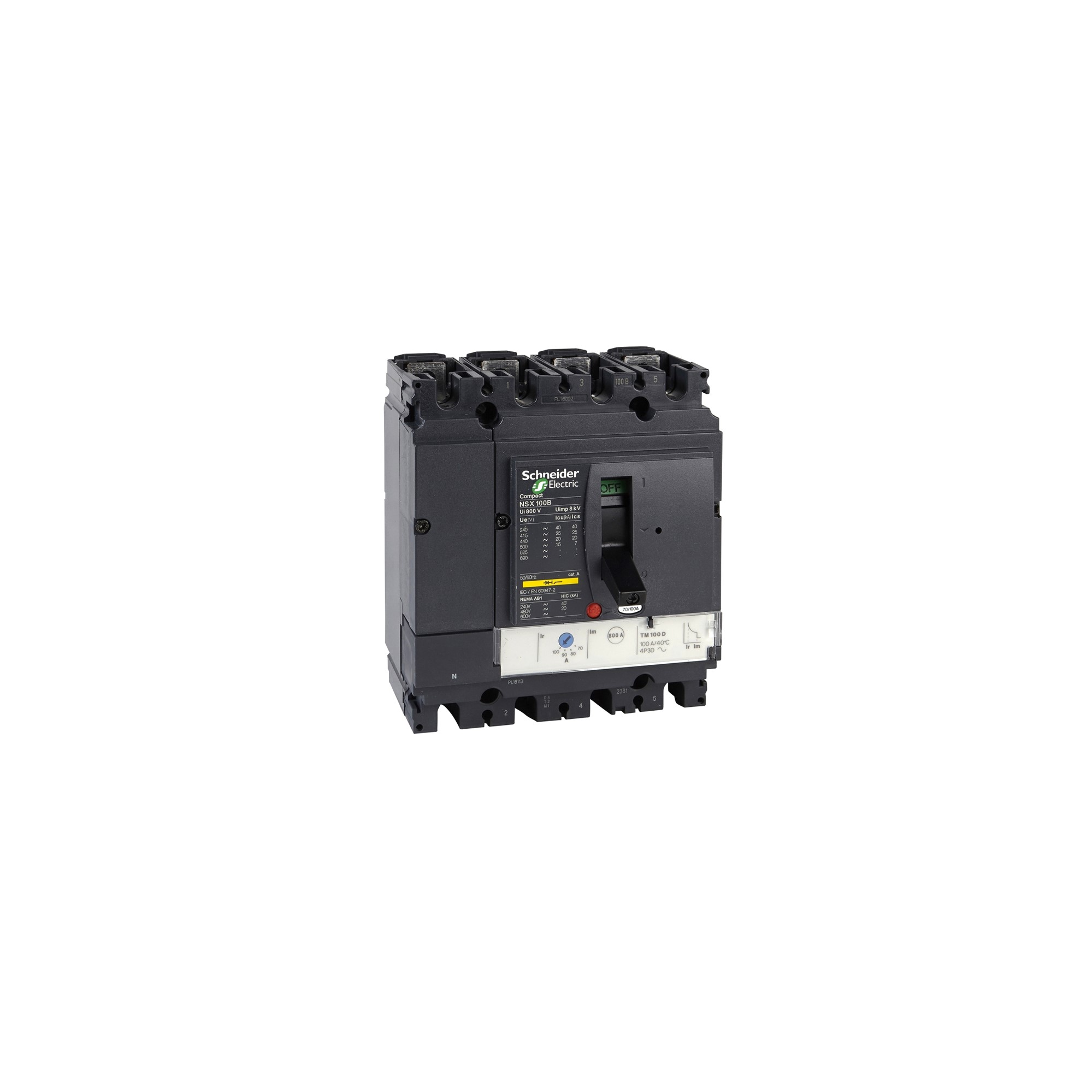 Interruptor caja moldeada 4x32A 415V 50kA NSX100 42986559 Schneider — Schneider