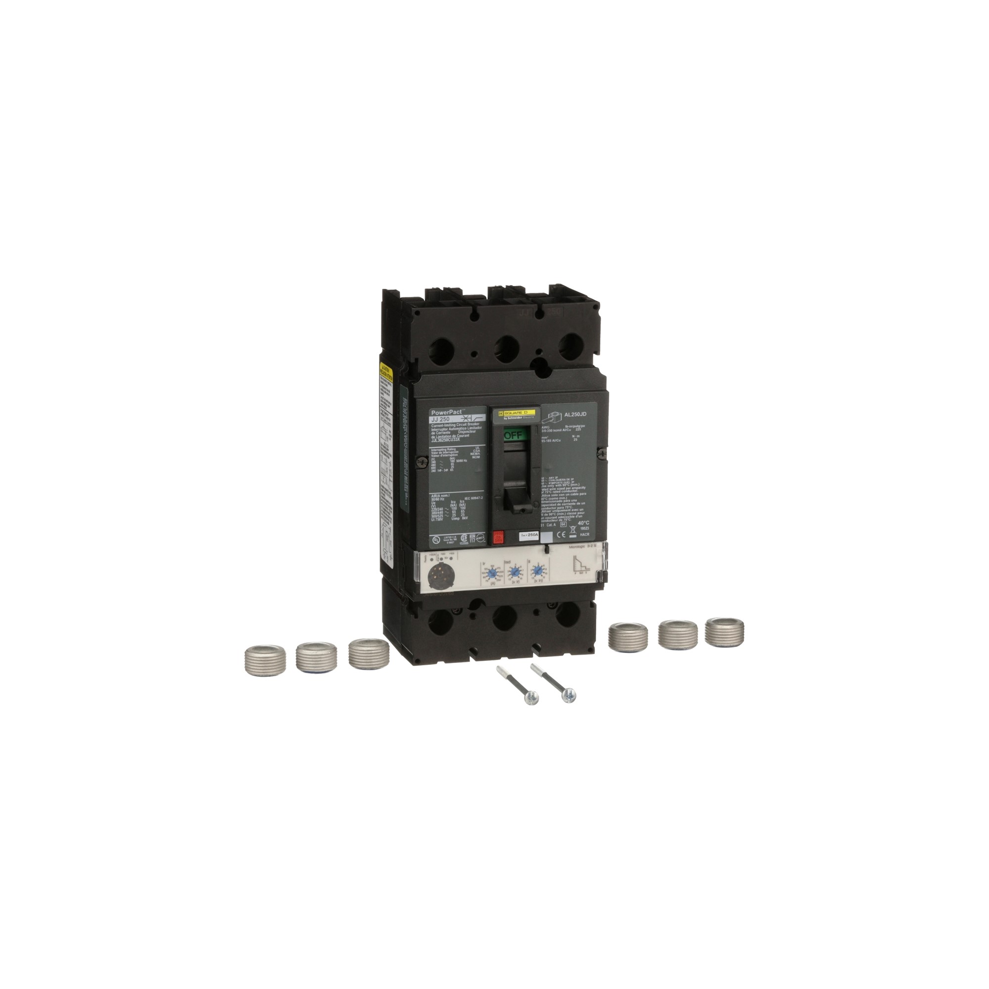 Interruptor caja moldeada 3x250A 600V 25kA Powerpact JJL36250CU33X Schneider — Schneider