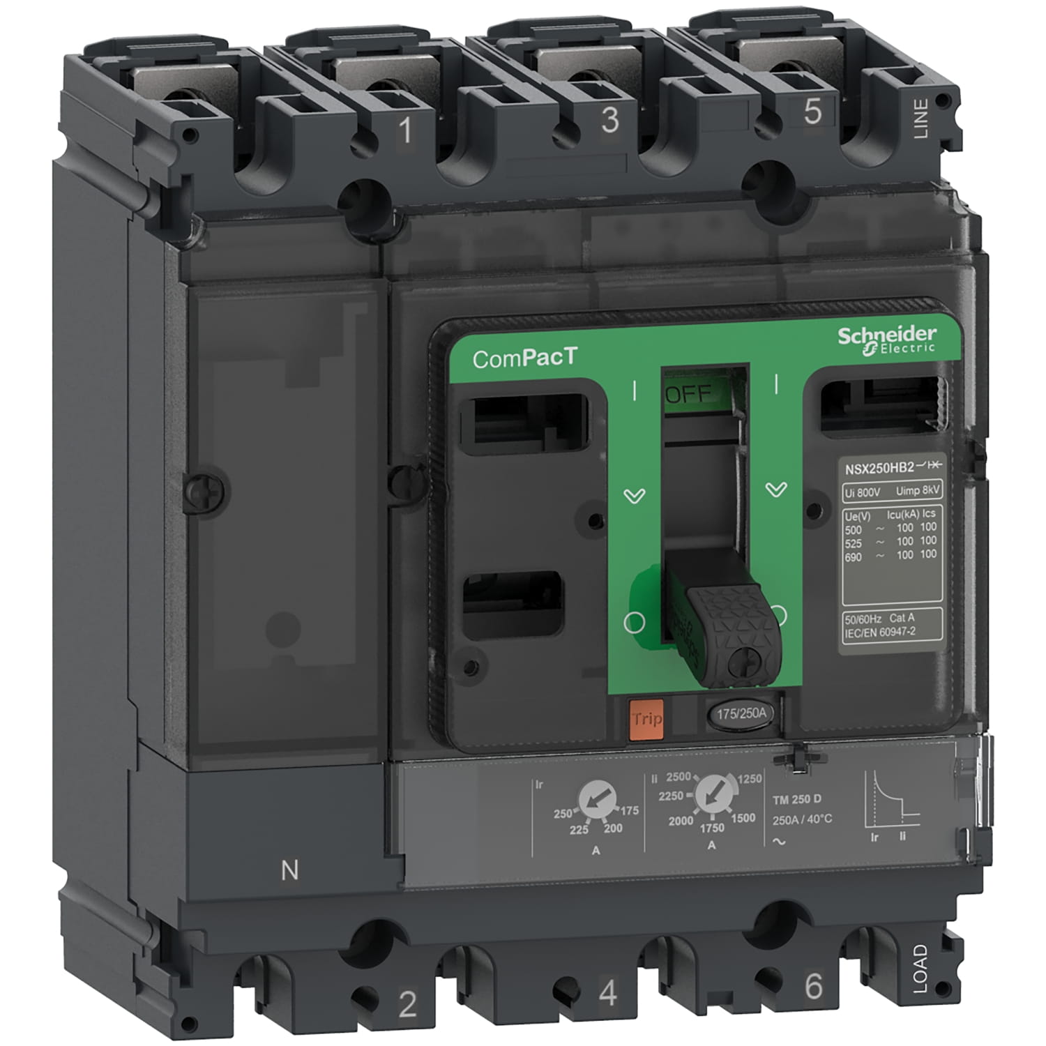 Interruptor caja moldeada 200A 50kA ComPacT NSX C25N4TM200 Schneider — Schneider