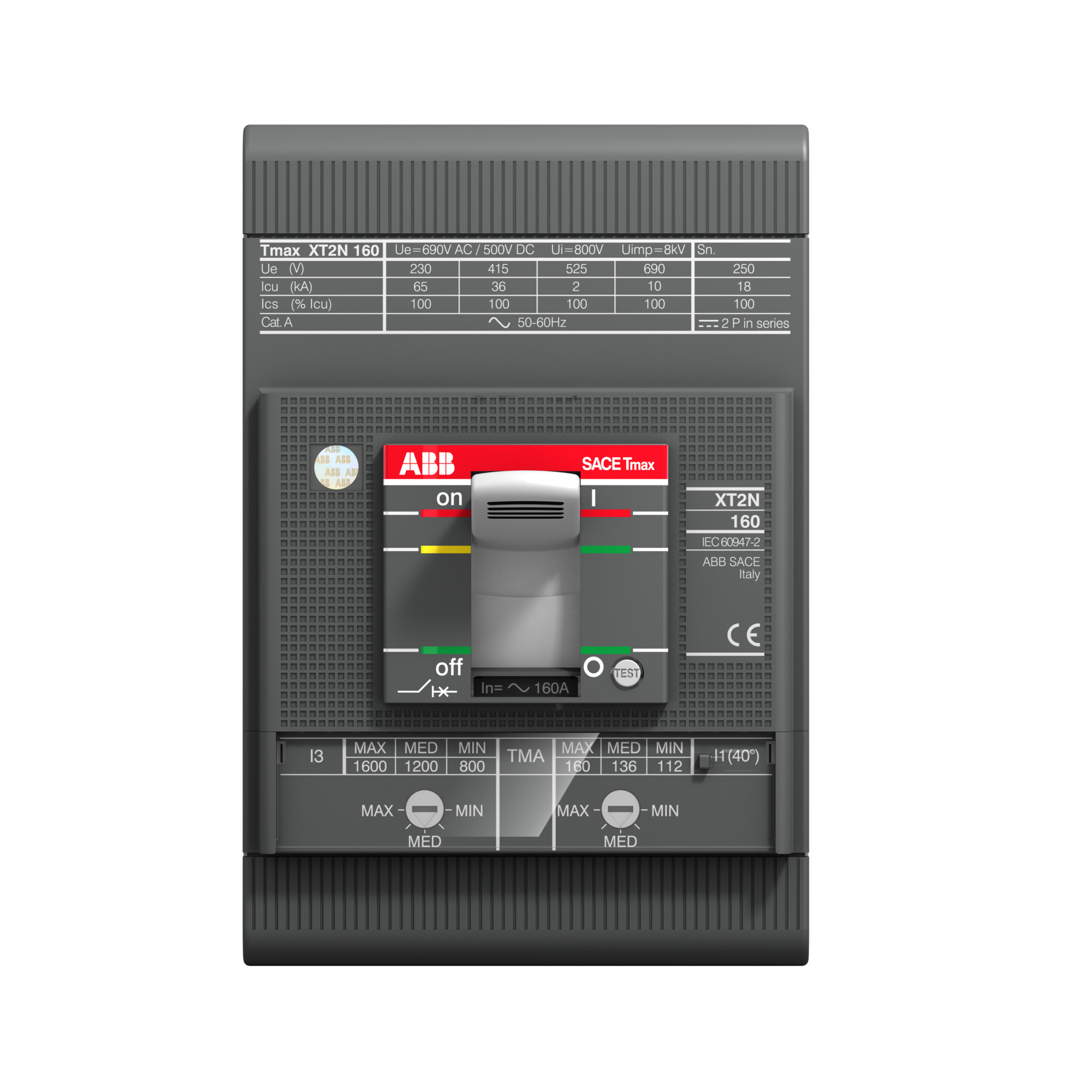 Interruptor caja moldeada 50A 36kA XT2 — Regulable 1SDA067015R1 ABB — ABB