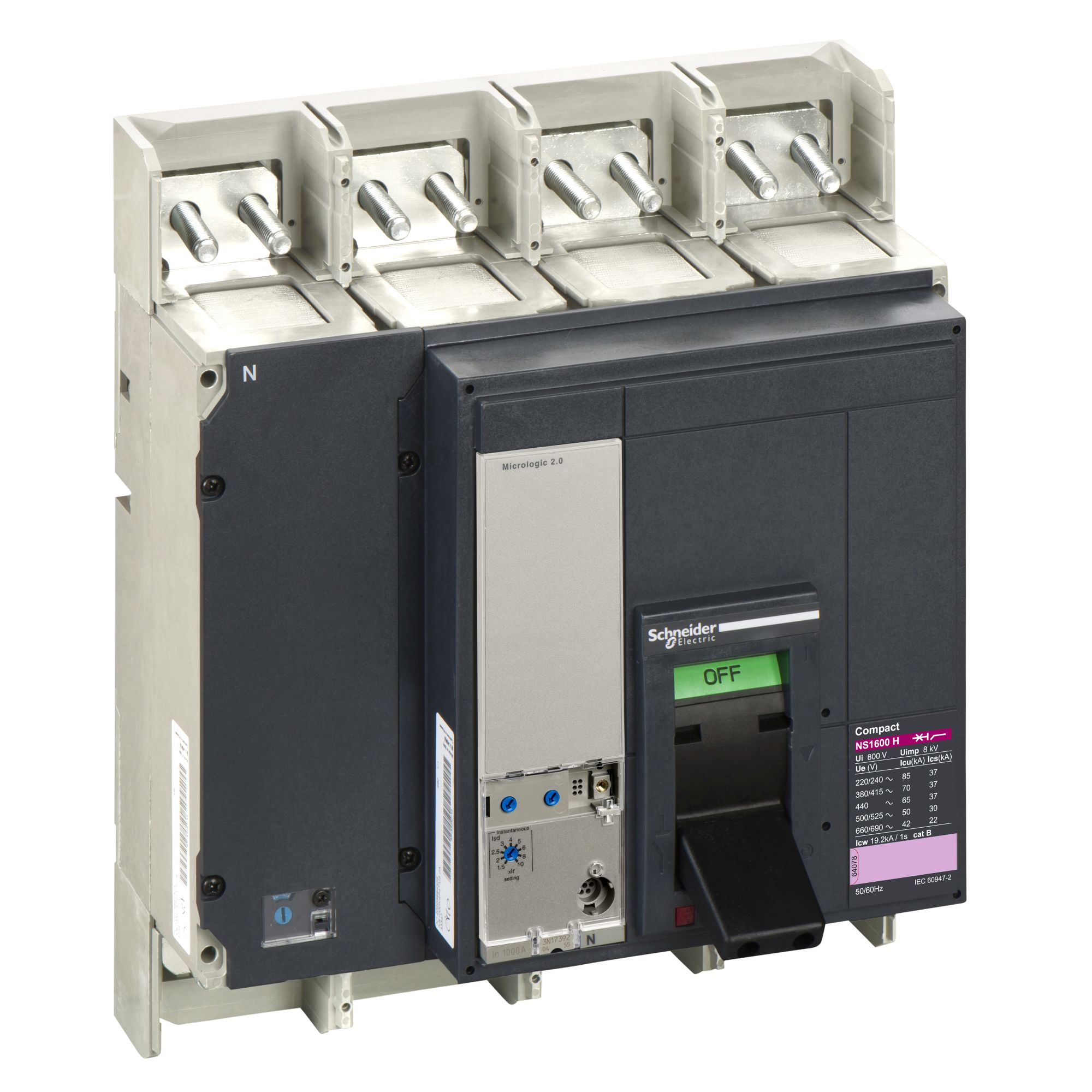 Interruptor caja moldeada 1600A 70kA — Regulable 4pmicrologic Schneider — Schneider