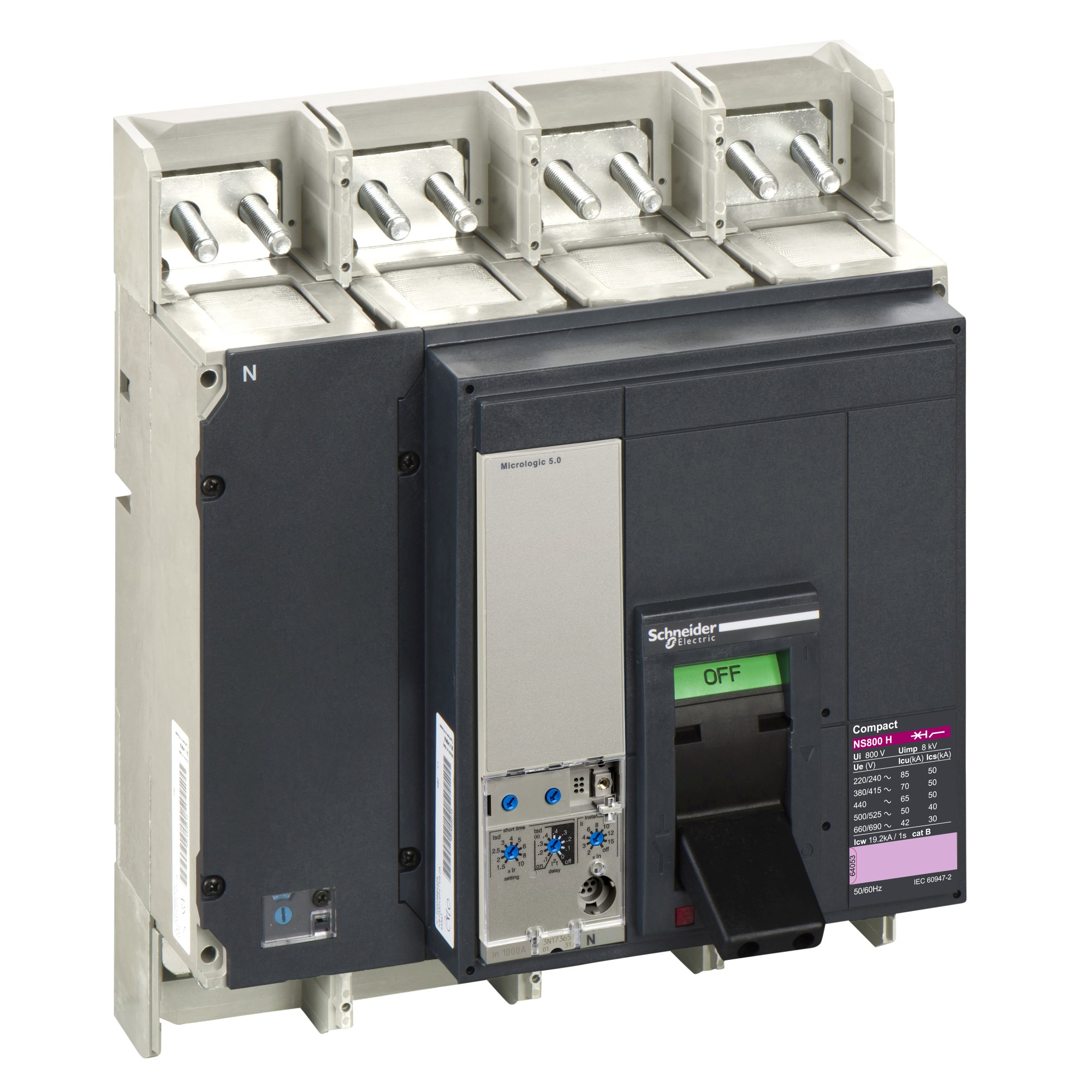 Interruptor caja moldeada 800A 70kA — Regulable 4pmicrologic Schneider — Schneider