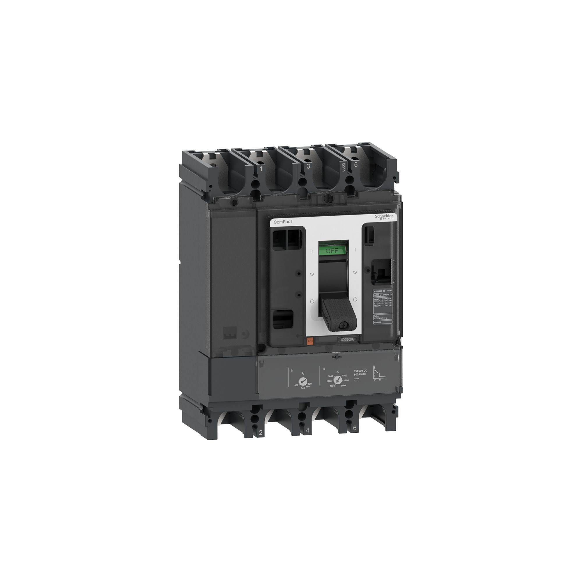 Interruptor caja moldeada 4x0400A Compact NSX — Regulable C40S4TM400D Schneider — Schneider