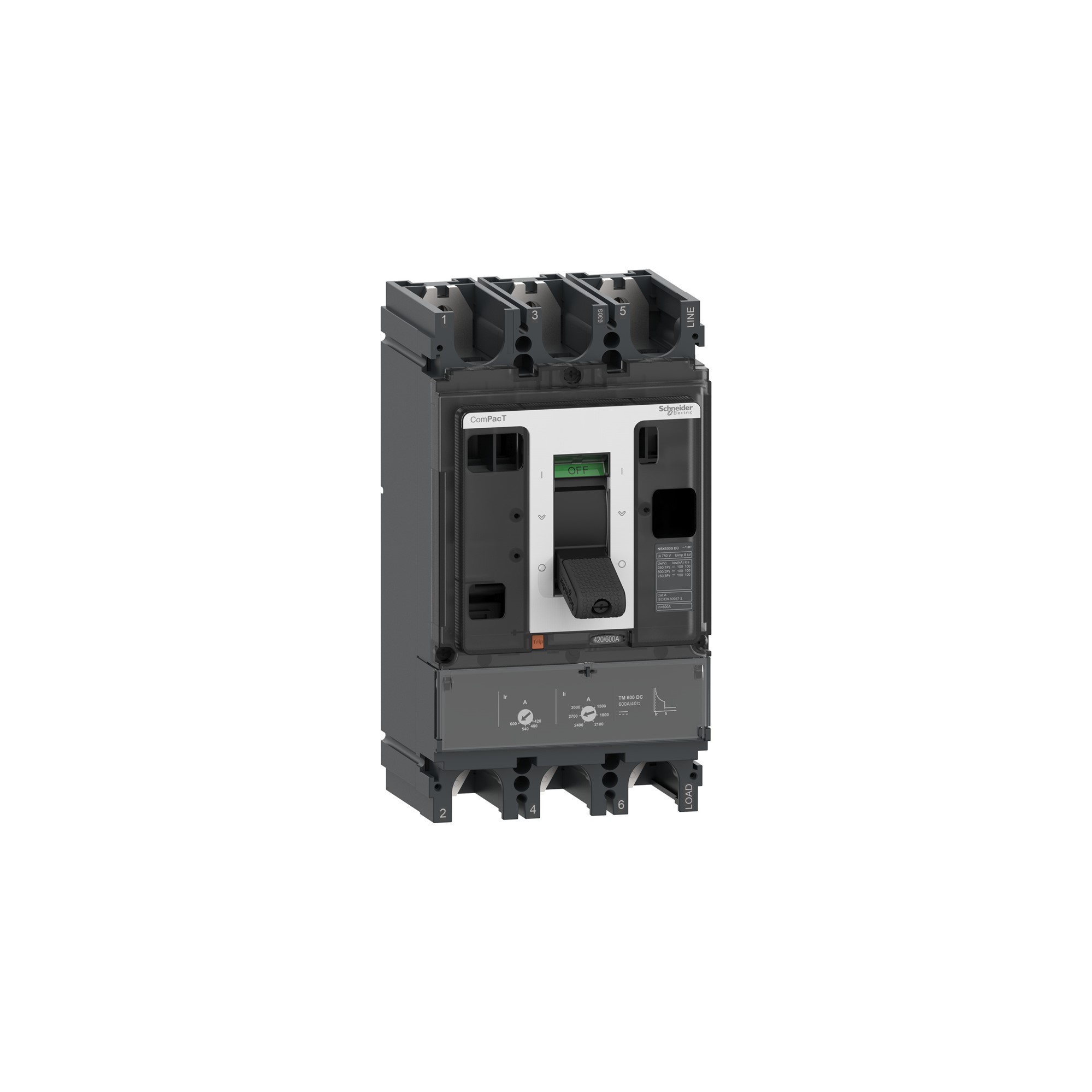 Interruptor caja moldeada 3x0400A Compact NSX — Regulable C40S3TM400D Schneider — Schneider