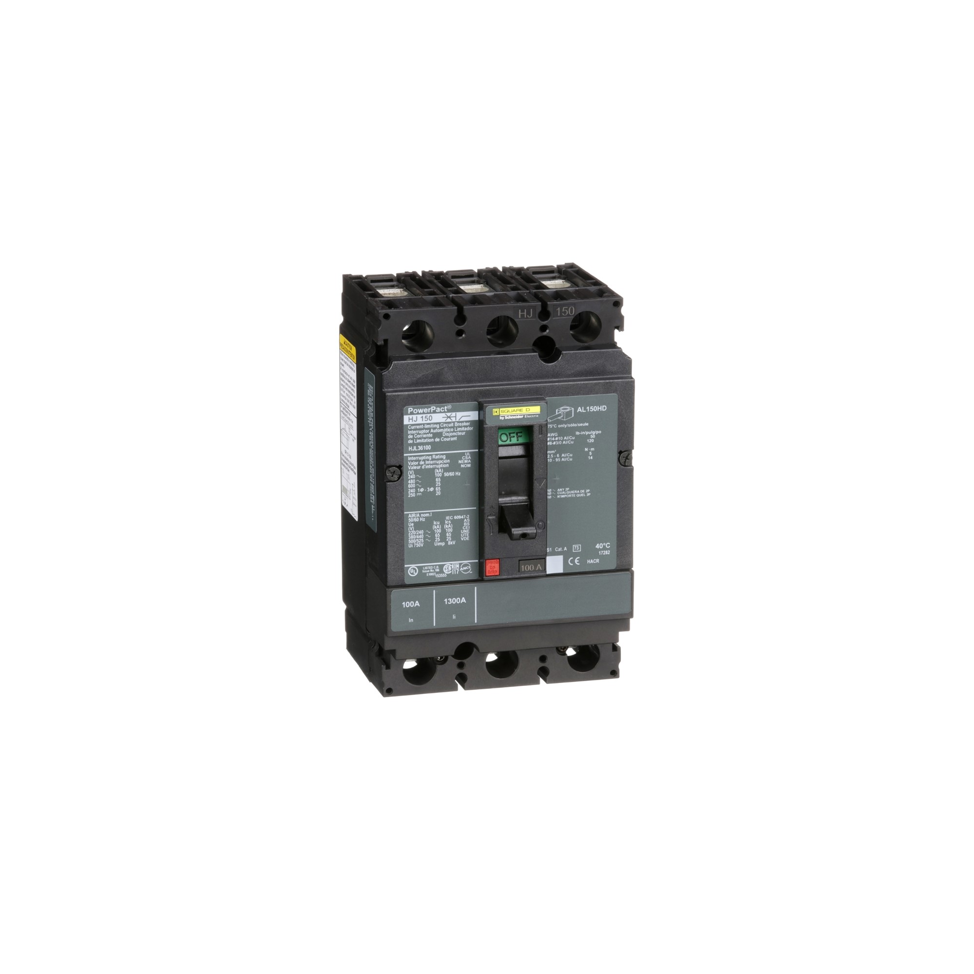 Interruptor de Caja Moldeada UL Termomagnetico 100A 3P 65kA HJL36100 — Schneider Electric — Schneider Electric