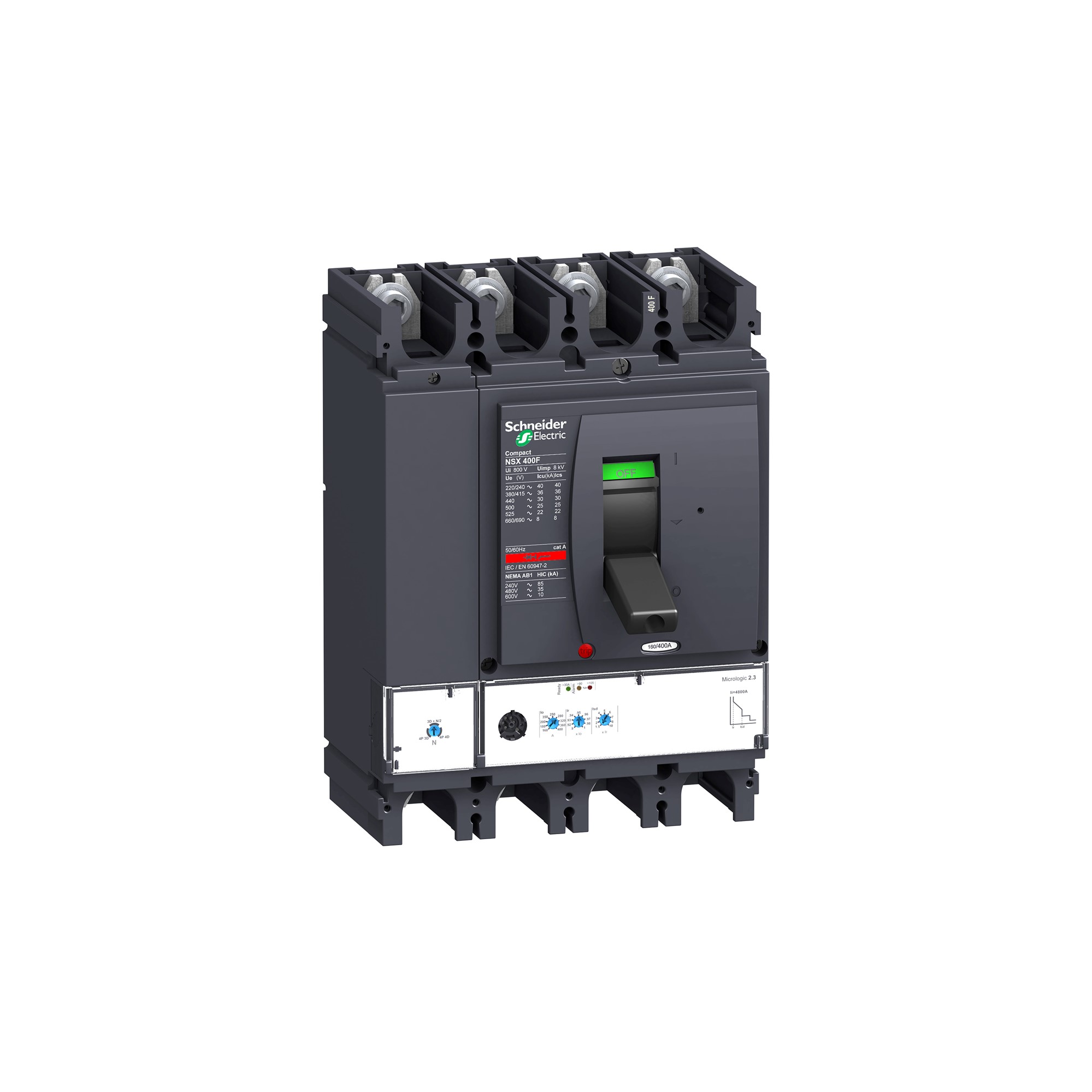 Interruptor caja moldeada 4x400A 380V 70kA LV 43269659 Schneider — Schneider