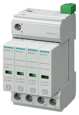 Descargador de Sobretension Tipo 2 4P Circuito 3+1 5SD7424-1 — Siemens — Siemens