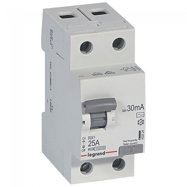Interruptor DIFERENCIAL 2X25A AC 30MA RX3 1 UN DA402024 Legrand — Legrand