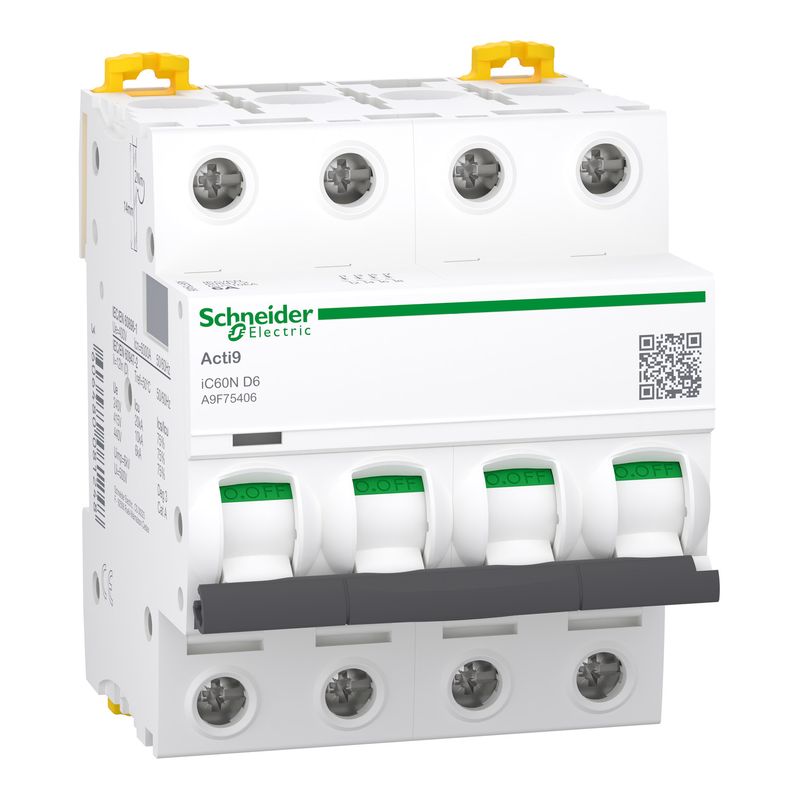Interruptor automático 4x6A curva D IC60N A9F75406 Schneider — Schneider Electric