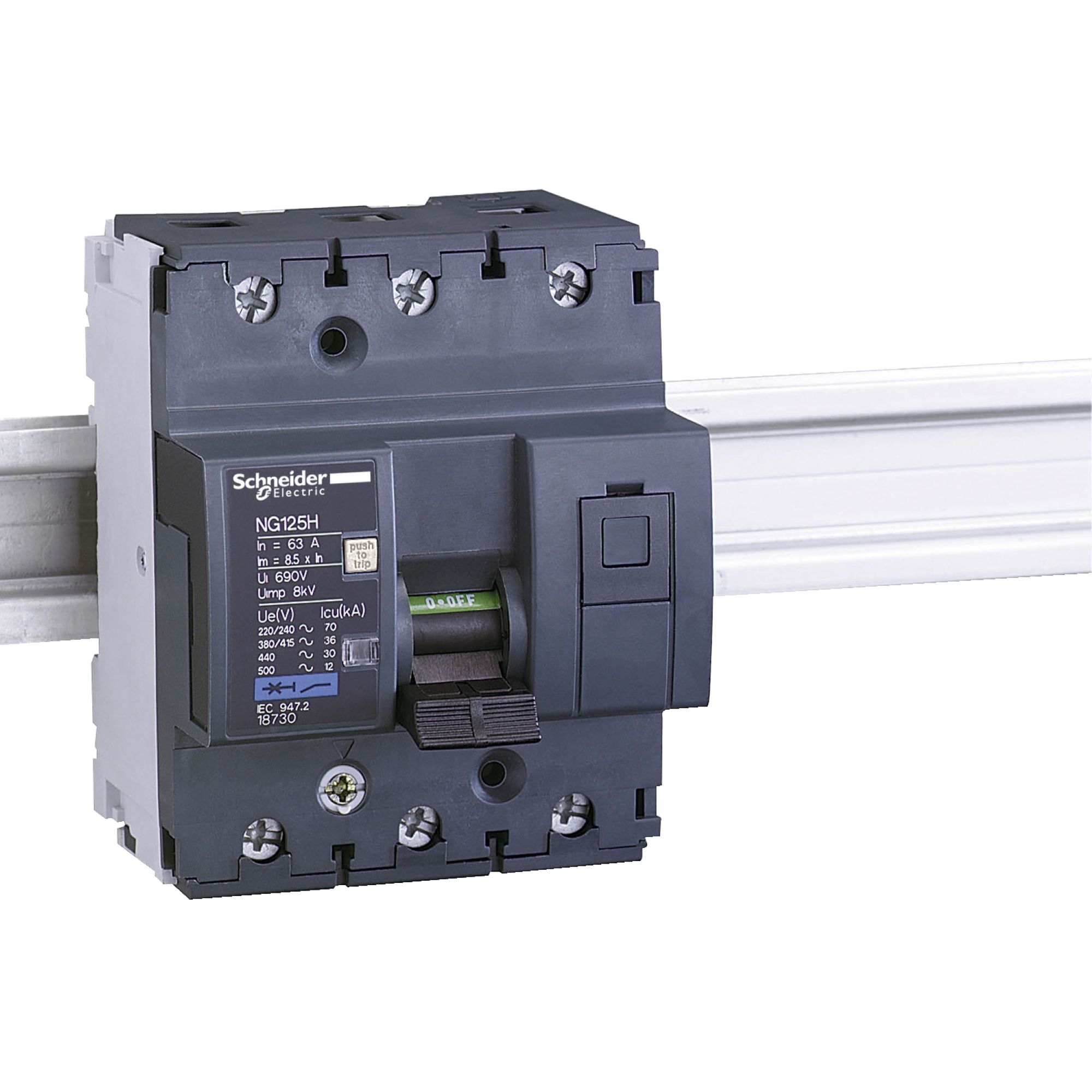 Interruptor automático 3x16A 36kA curva C NH125H Schneider — Schneider Electric