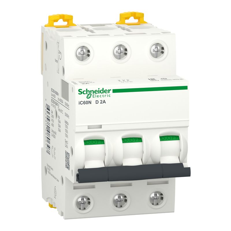 Interruptor automático 3x2A curva D IC60N A9F75302 Schneider — Schneider Electric