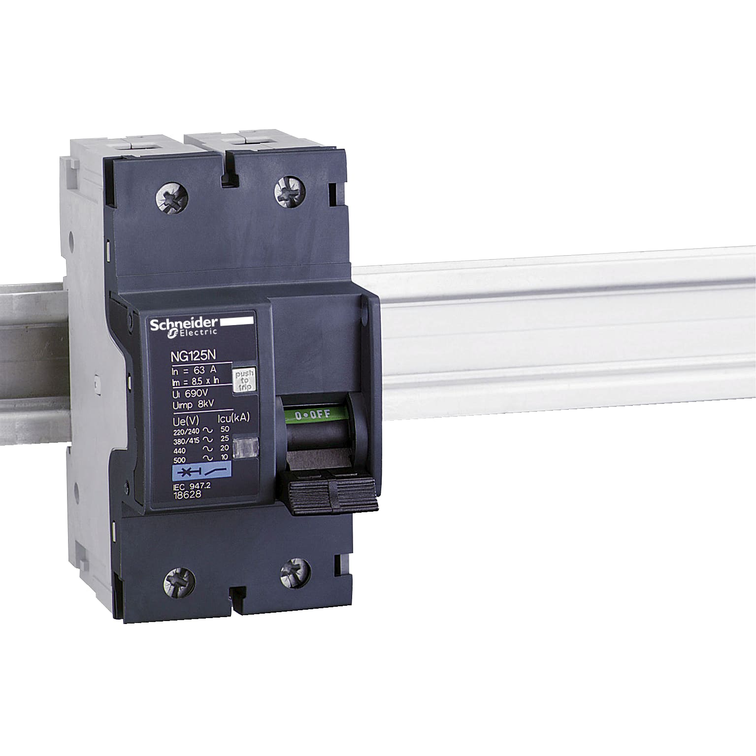Interruptor automático 2x10A 25kA curva C NG125N Schneider — Schneider
