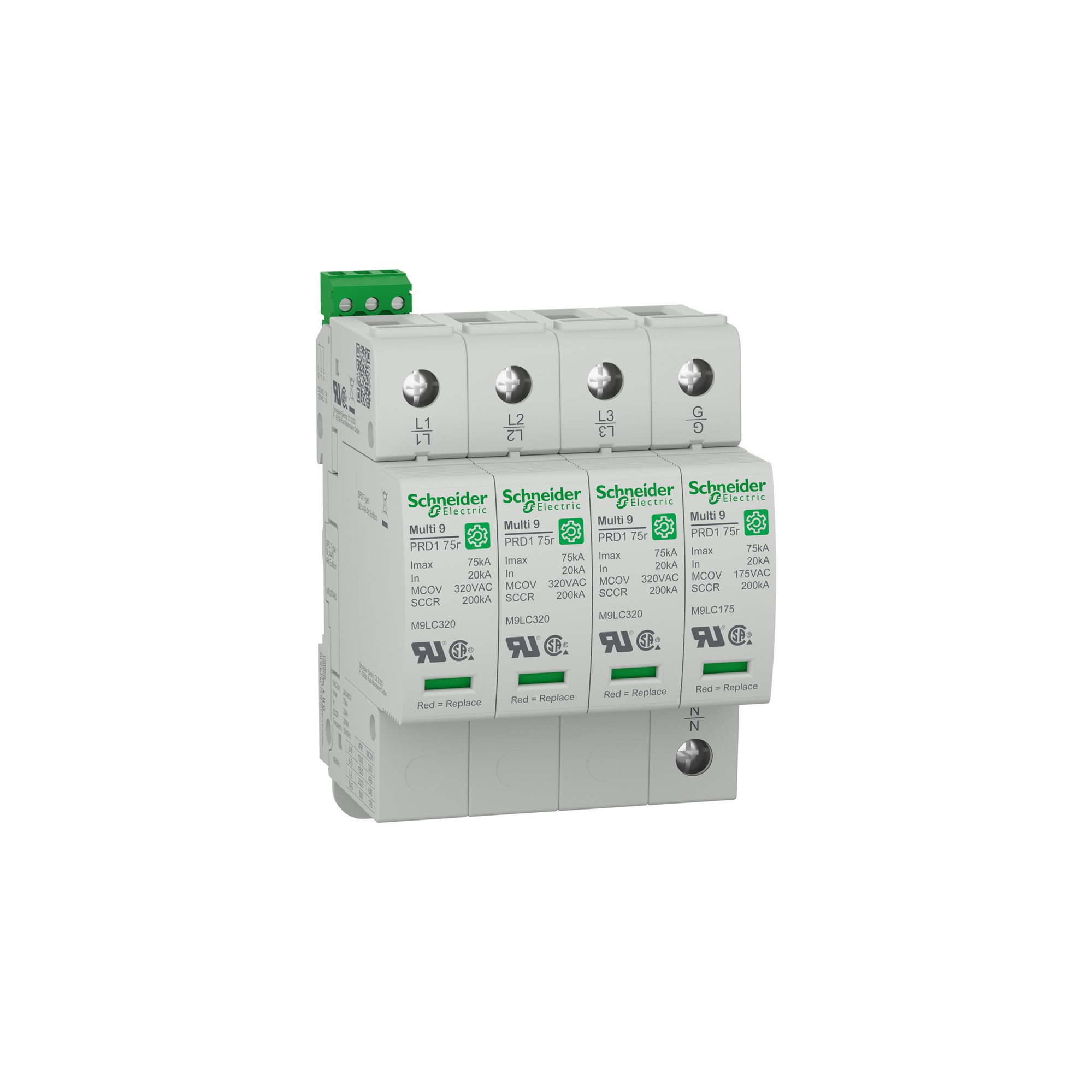 Limitador Sin Tension MULTI9 PRD1 75R, 4P, 277/480V M9L37480 — Schneider Electric — Schneider Electric