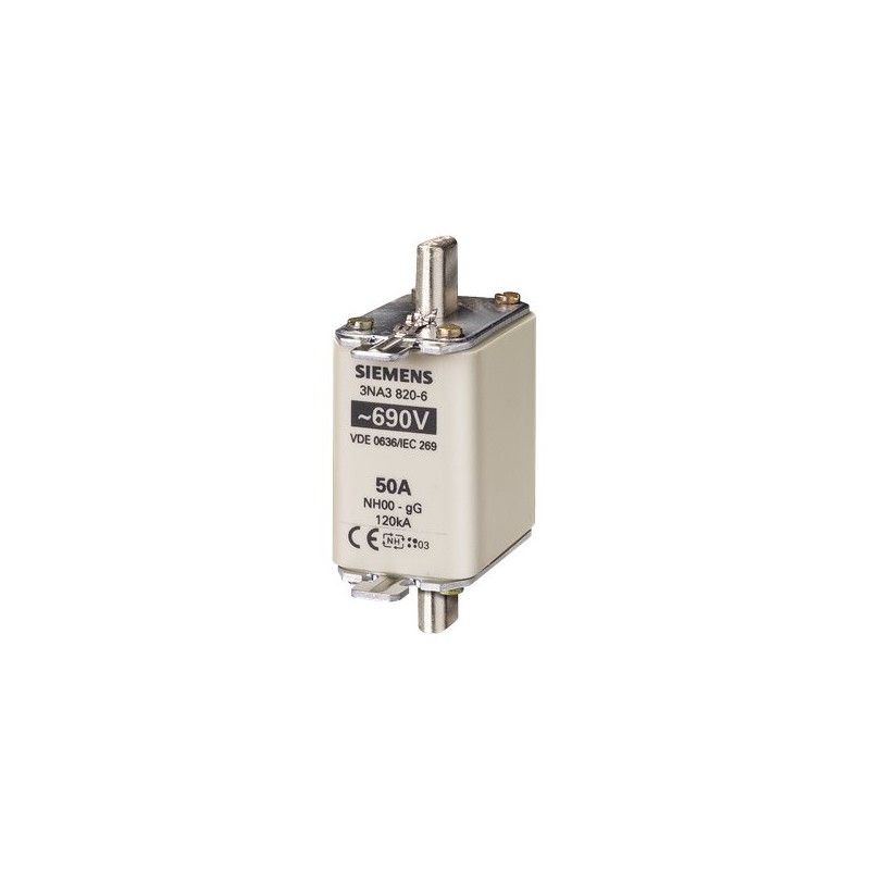 Fusible 50A 690V 120kA 43620/00 Gg 3NA3820-6 — Siemens — Siemens
