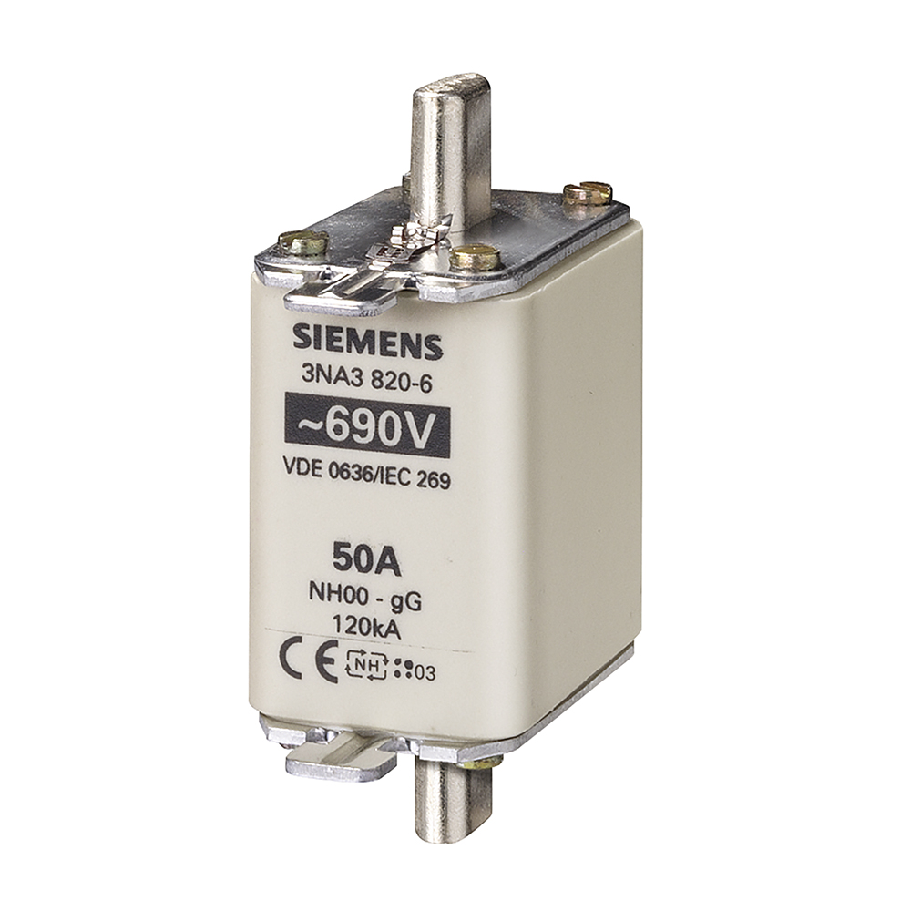 Fusible NH Tam 00 Gg 80A 690VAC/250VDC 3NA3824-6 — Siemens — Siemens