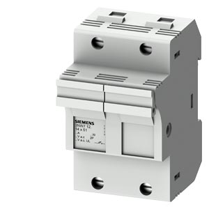 Sentron, Base Portafusibles Cilíndricos, 14x51mm, 2 Polos, Entrada: 50 a, Un AC: 690V 3NW7121 — Siemens — Siemens