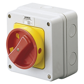 Interruptor ROTATORIO S/P 4P 40A IP65 M/ROJA GW70443P Gewiss — Gewiss