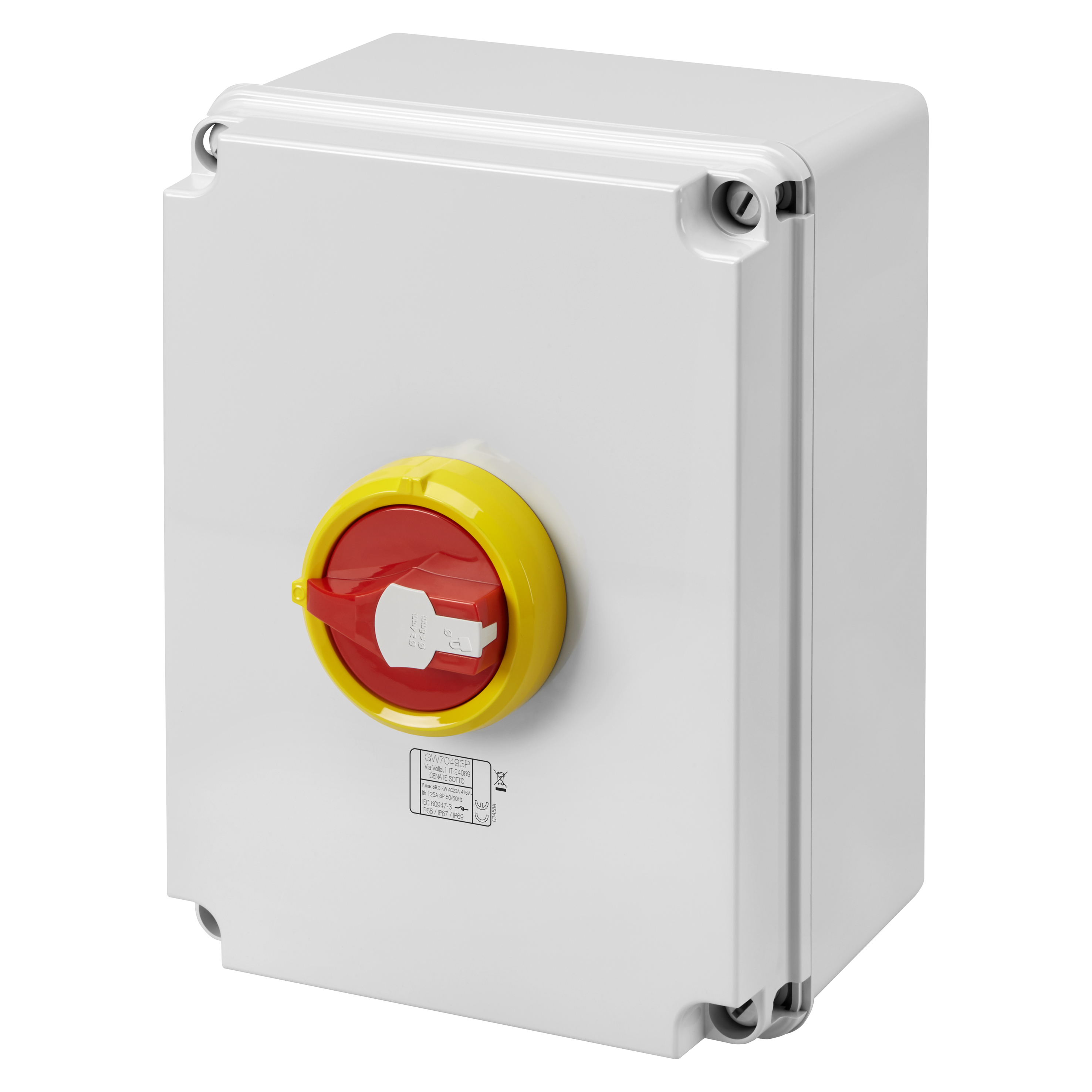 Interruptor ROTATORIO S/P 3P 125A IP66/67/69 M/R GW70493P Gewiss — Gewiss
