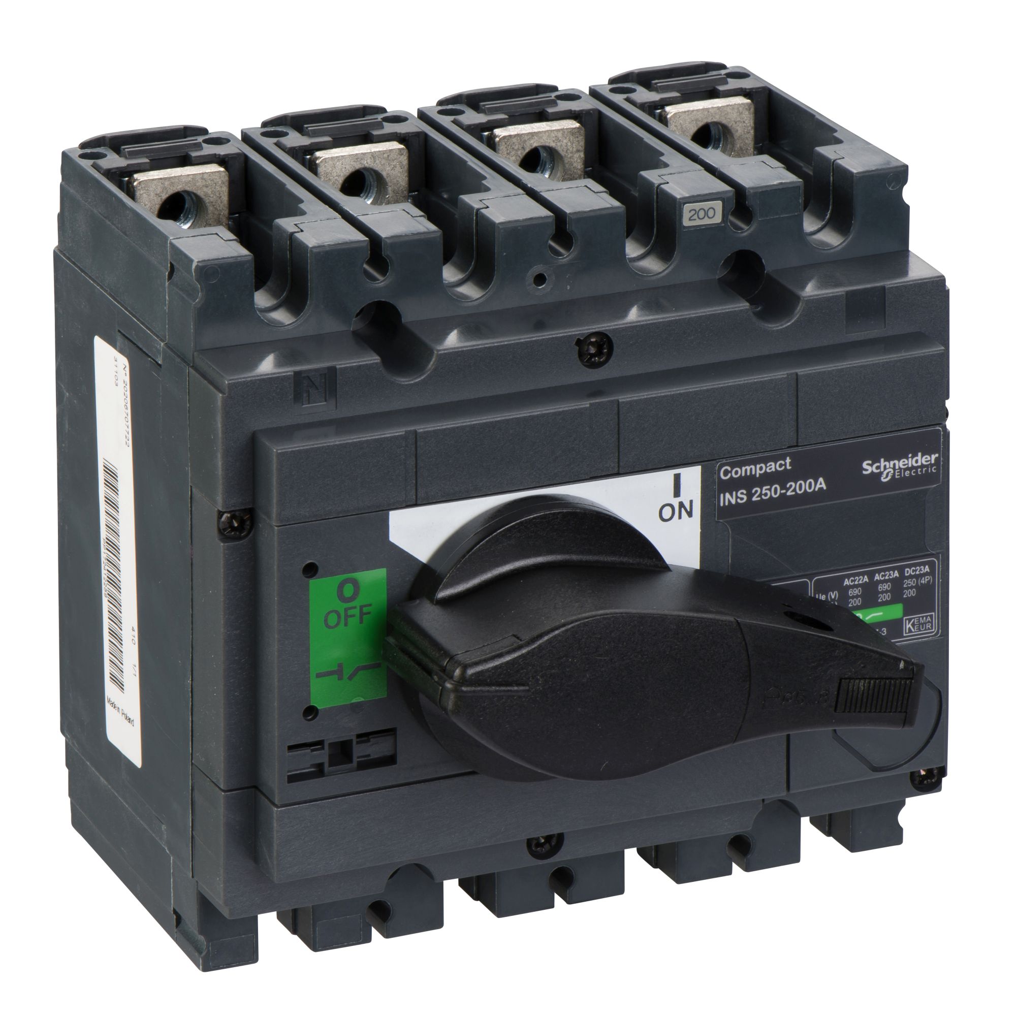 Seccionador 0-1 INS250 200A 4P Man-neg 31103 — Schneider Electric — Schneider Electric