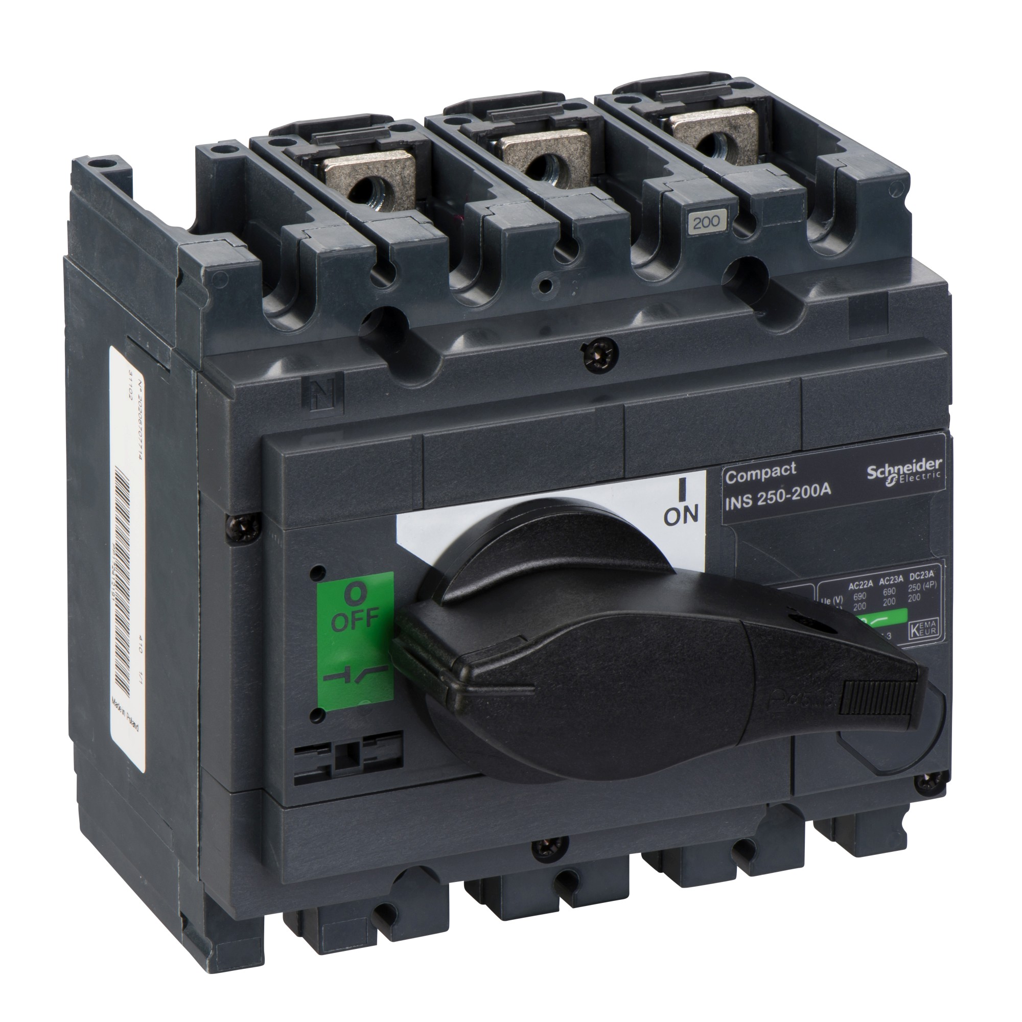 Seccionador 0-1 INS250 200A 3P Man-neg 31102 — Schneider Electric — Schneider Electric