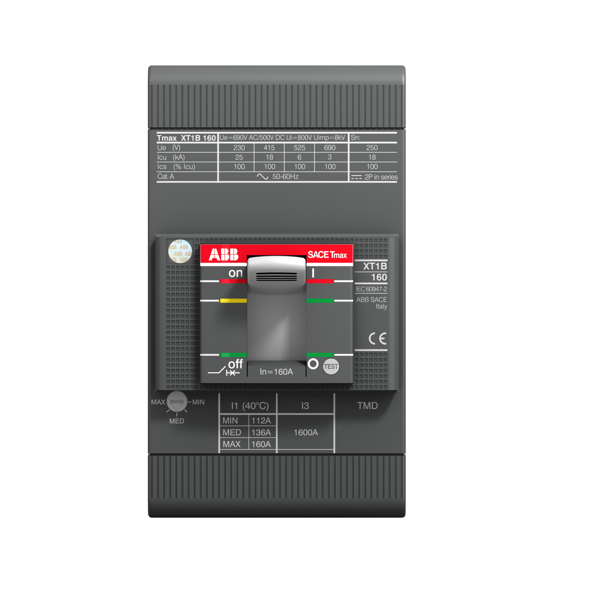 Interruptor caja moldeada 100A 25kA XT1 — Regulable 1SDA067397R1 ABB — ABB