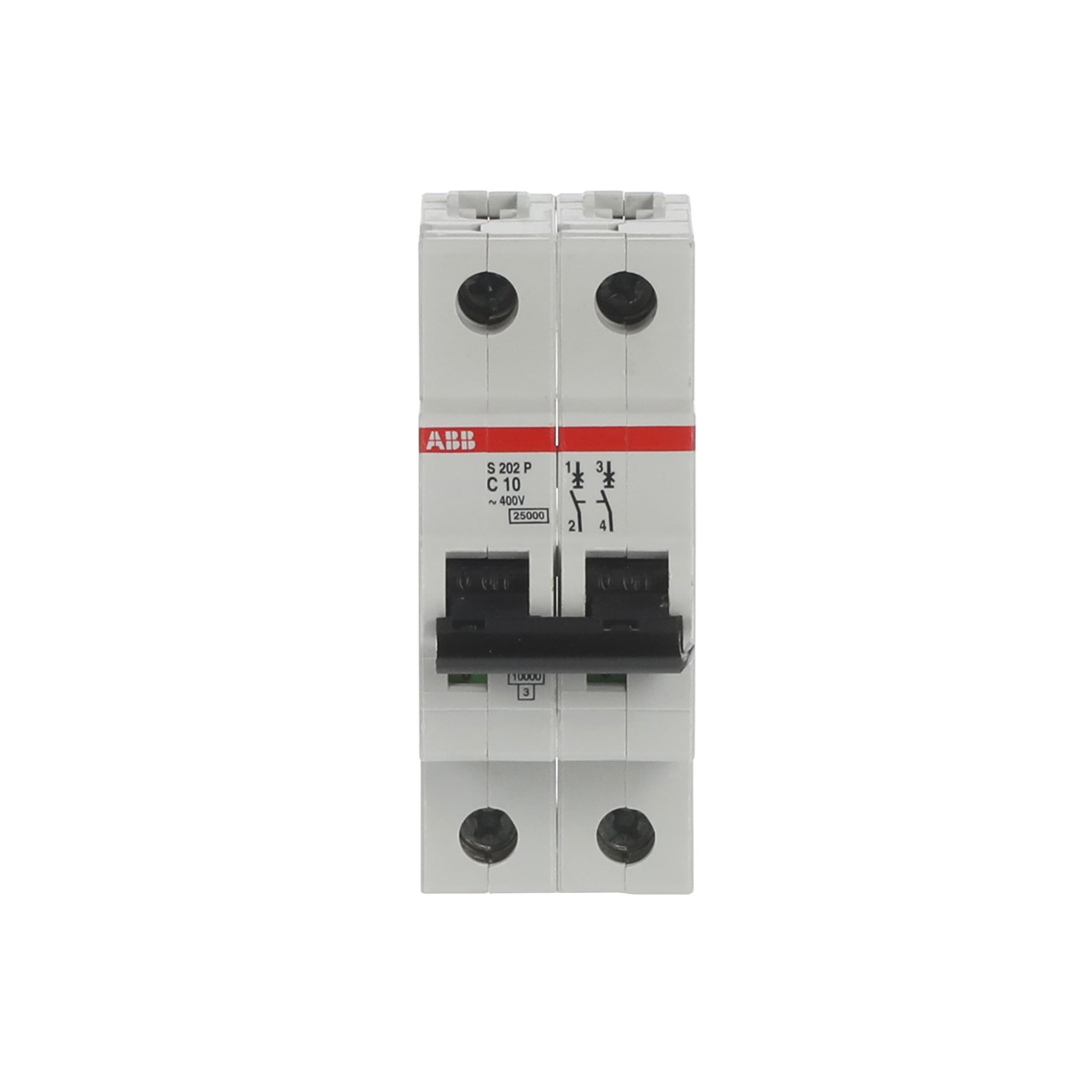 Interruptor automático 2x10A 25kA curva C S200P 2CDS282001R0104 ABB — ABB