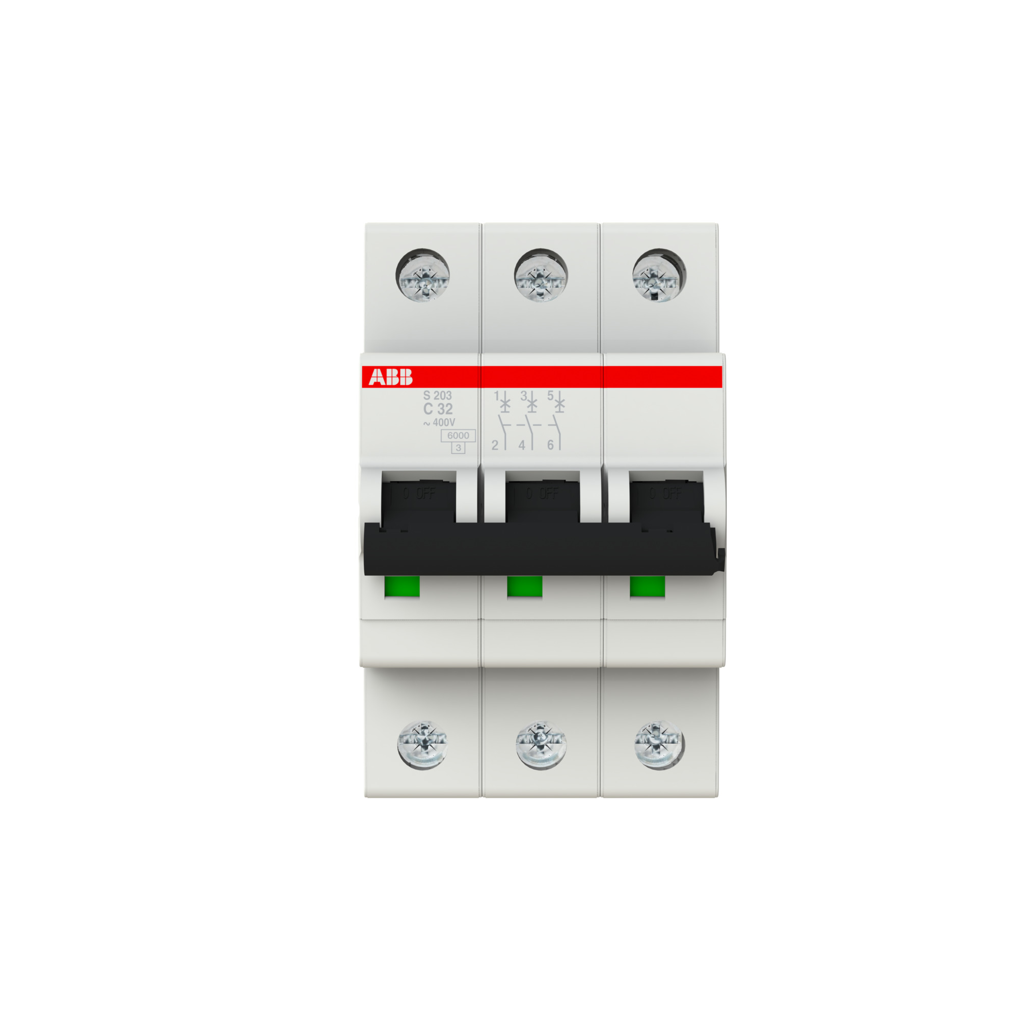 Interruptor automático 3x32A 10kA curva C S200 2CDS253001R0324 ABB — ABB