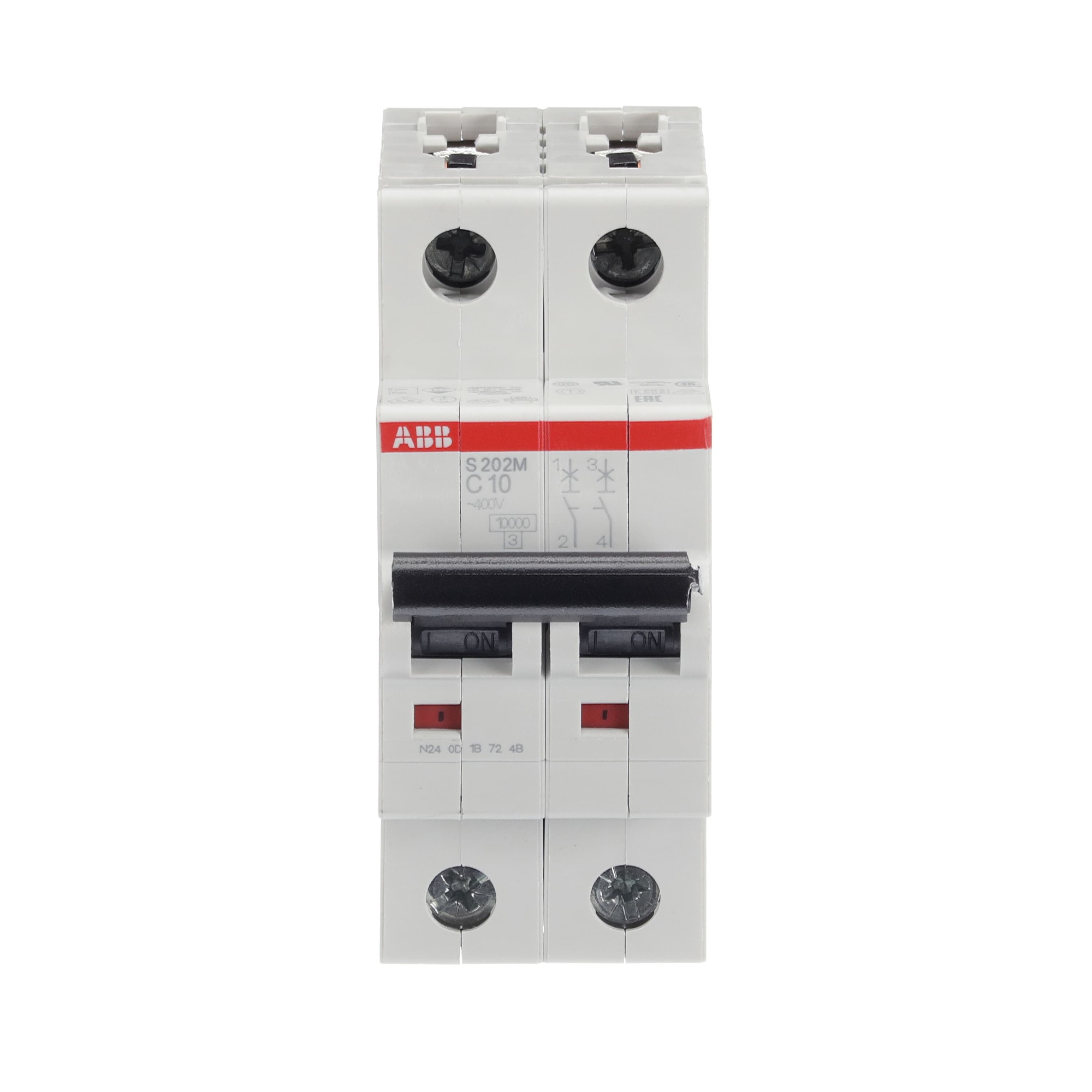 Interruptor automático 2x10A 15kA curva C 2CDS272001R0104 ABB — ABB
