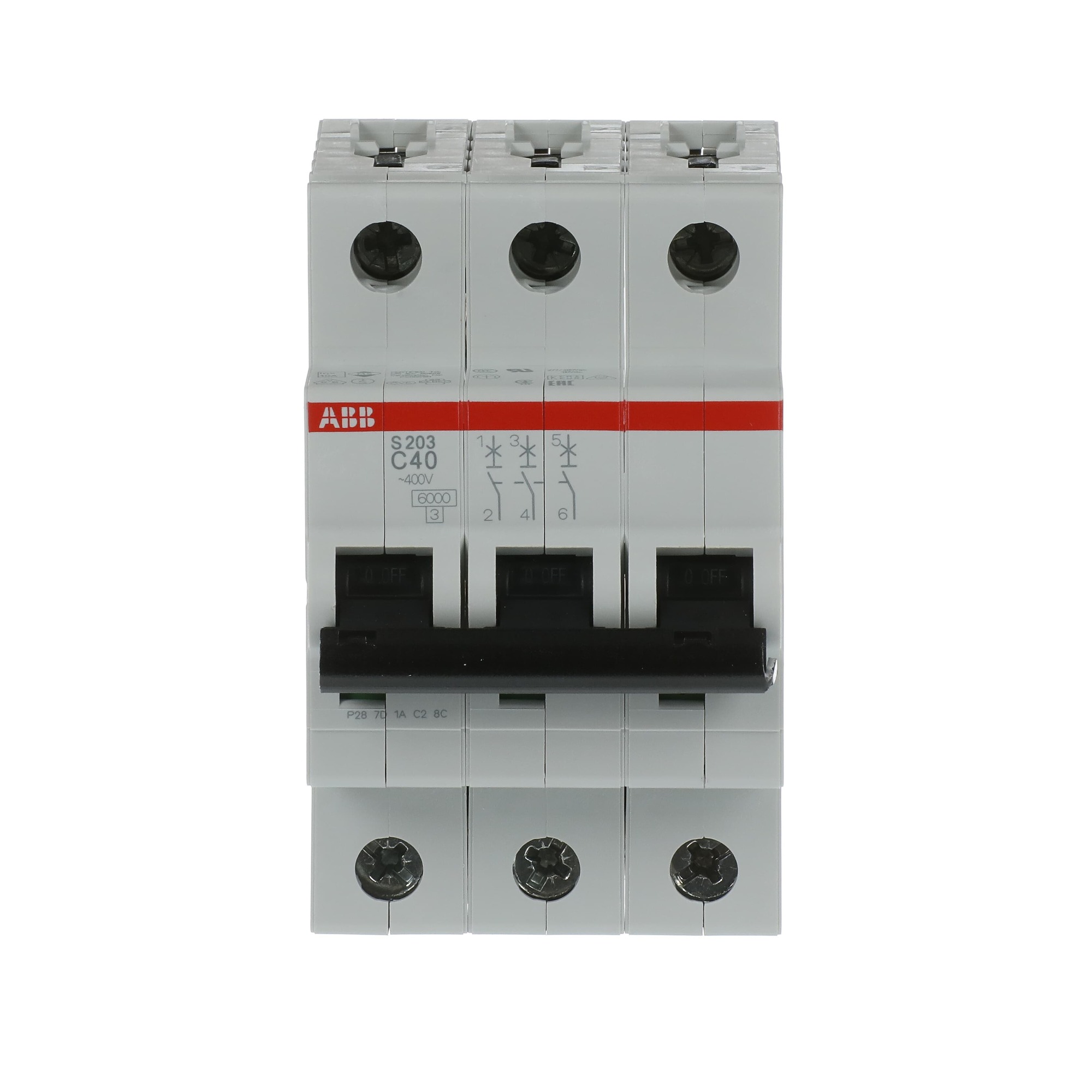 Interruptor automático 3x40A 10kA curva C S200 2CDS253001R0404 ABB — ABB