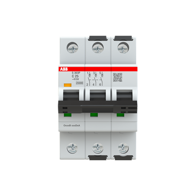 Interruptor automático 3P 25kA curva C 2CDS383001R0254 ABB — ABB