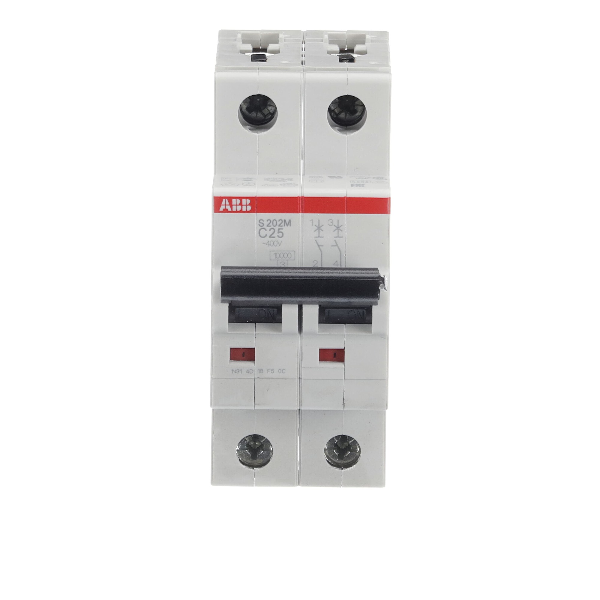 Interruptor automático 2x25A 15kA curva C 2CDS272001R0254 ABB — ABB