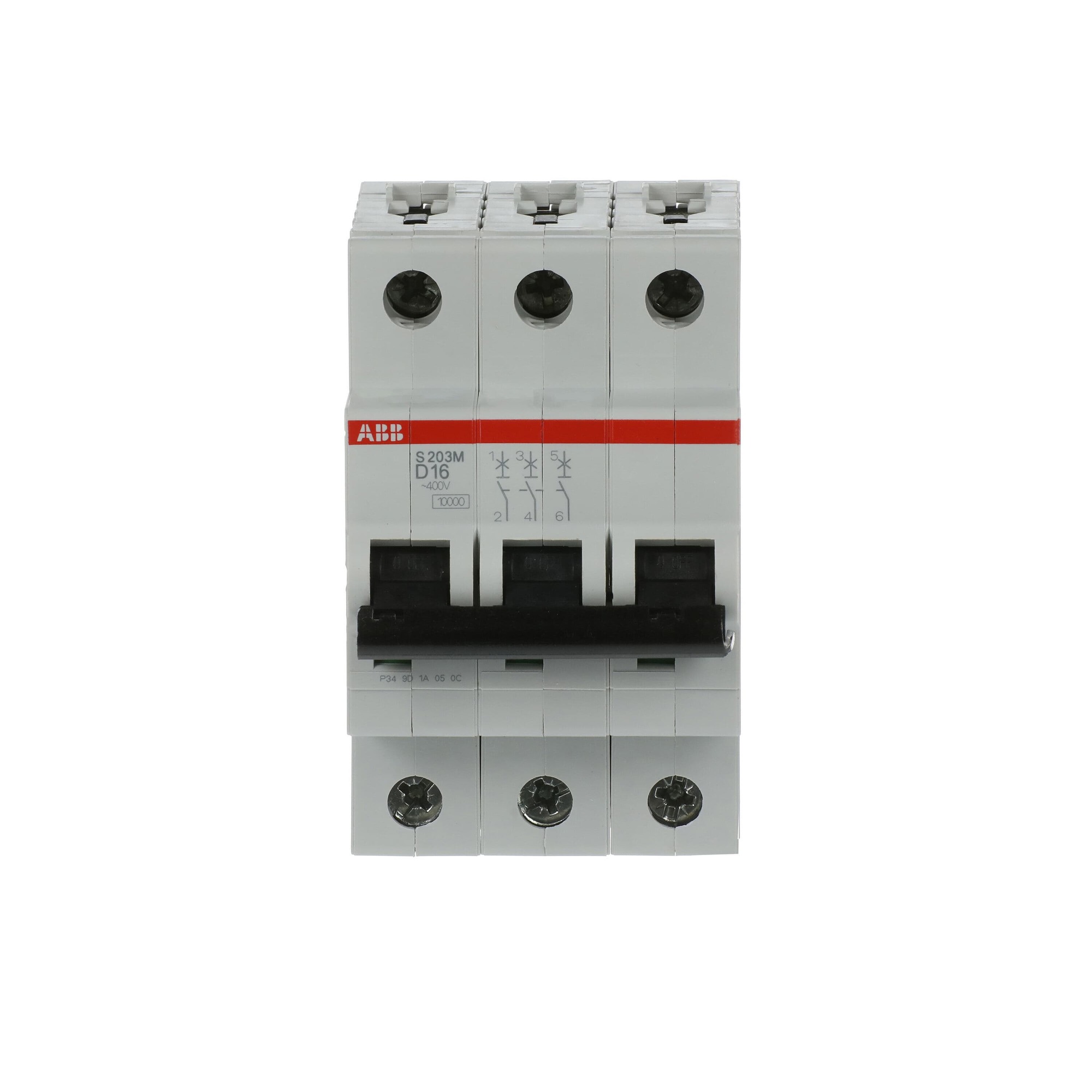 Interruptor automático 3x16A 15kA curva D 2CDS273001R0161 ABB — ABB