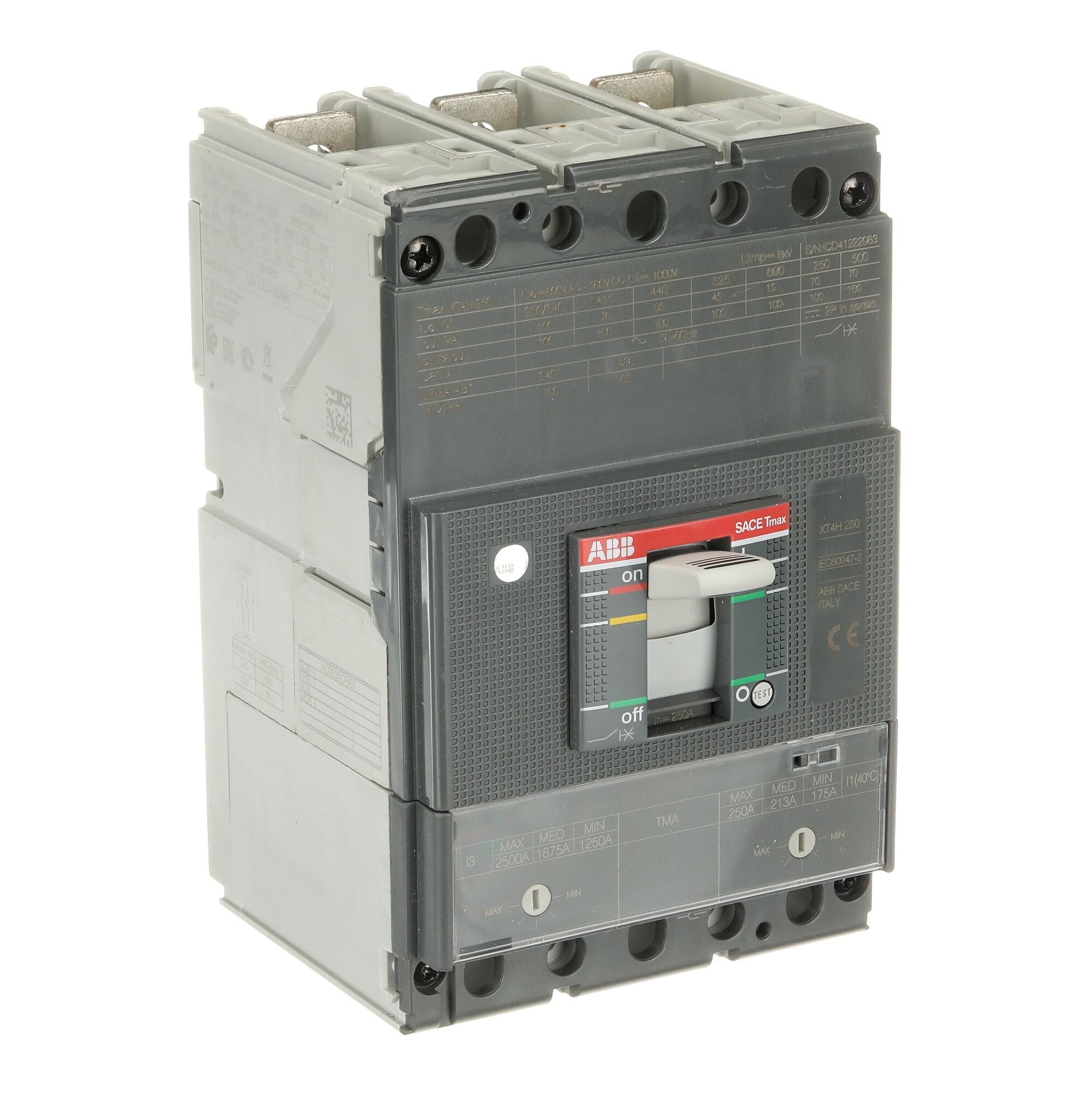 Interruptor caja moldeada 3x250A 70kA XT4 1SDA068345R1 ABB — ABB