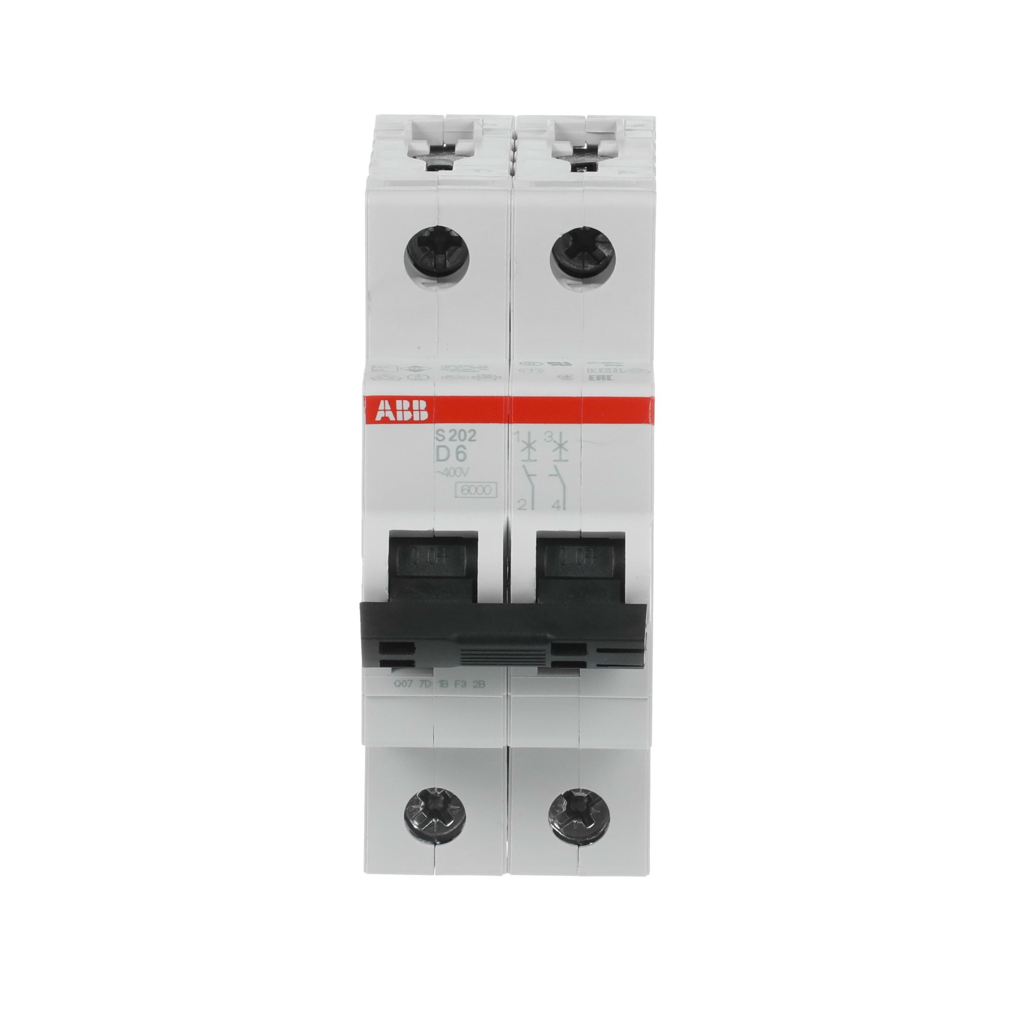 Interruptor automático 2x6A 10kA curva D S200 2CDS252001R0061 ABB — ABB