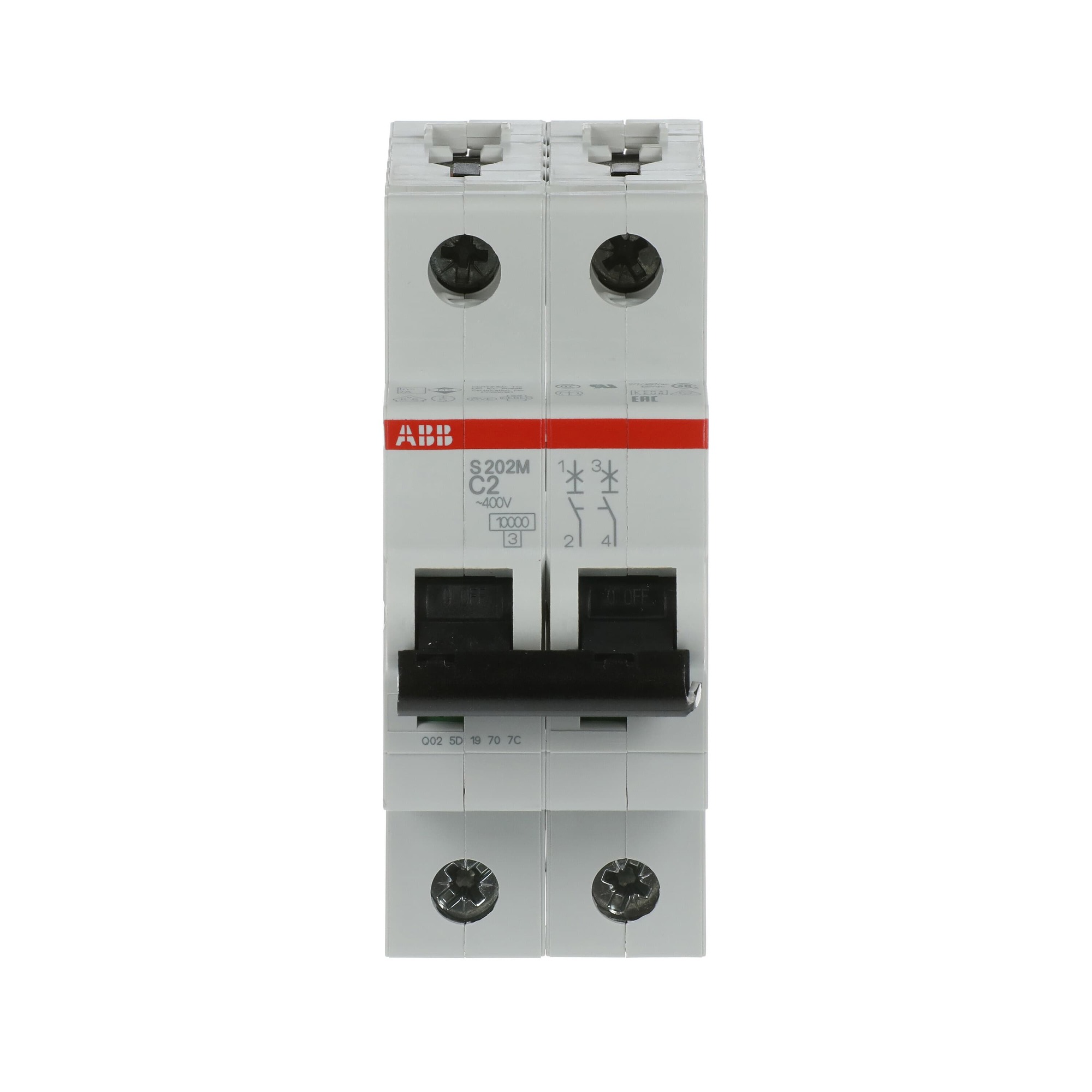 Interruptor automático 2x2A 15kA curva C 2CDS272001R0024 ABB — ABB