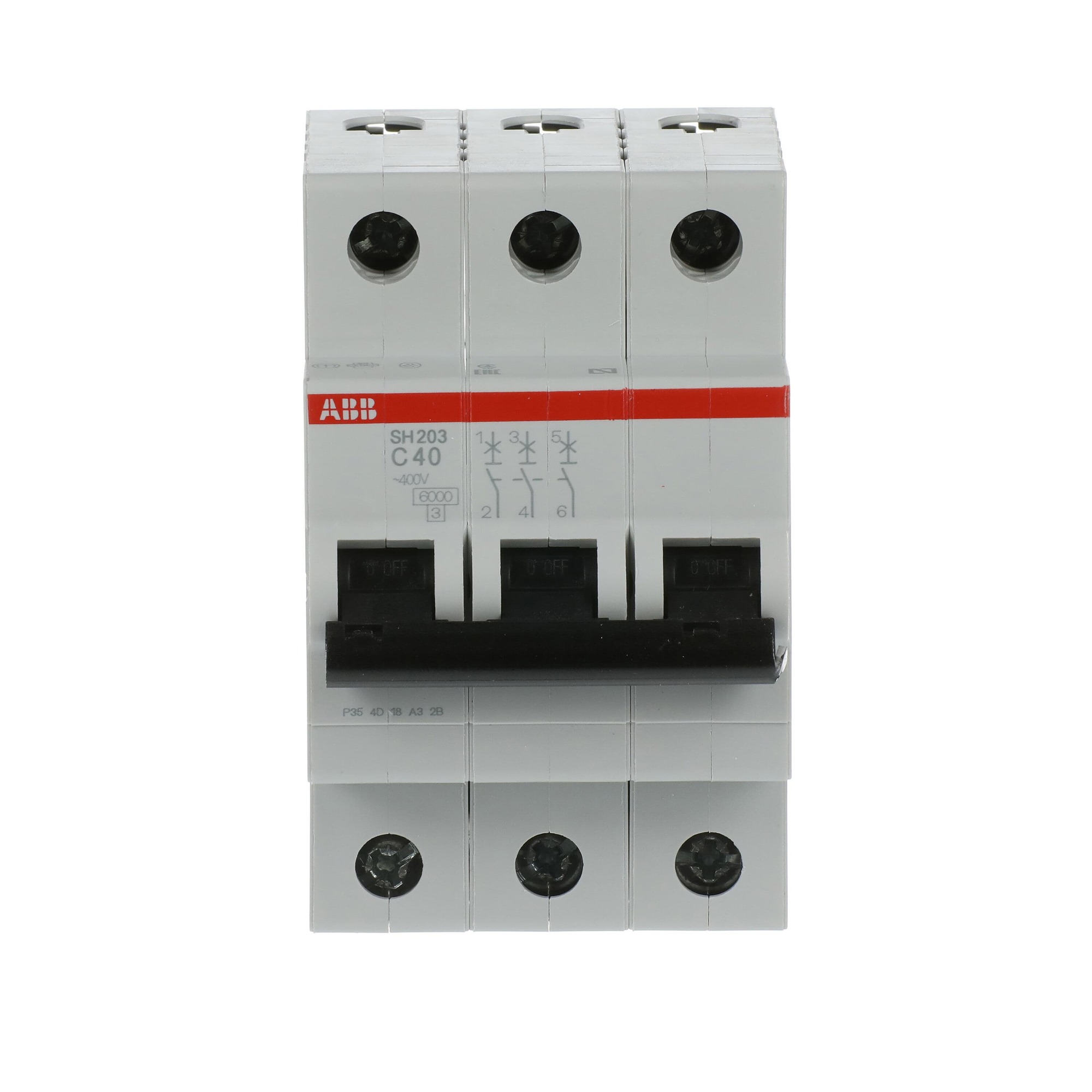 Interruptor automático 3x40A 6kA curva C 2CDS213001R0404 ABB — ABB
