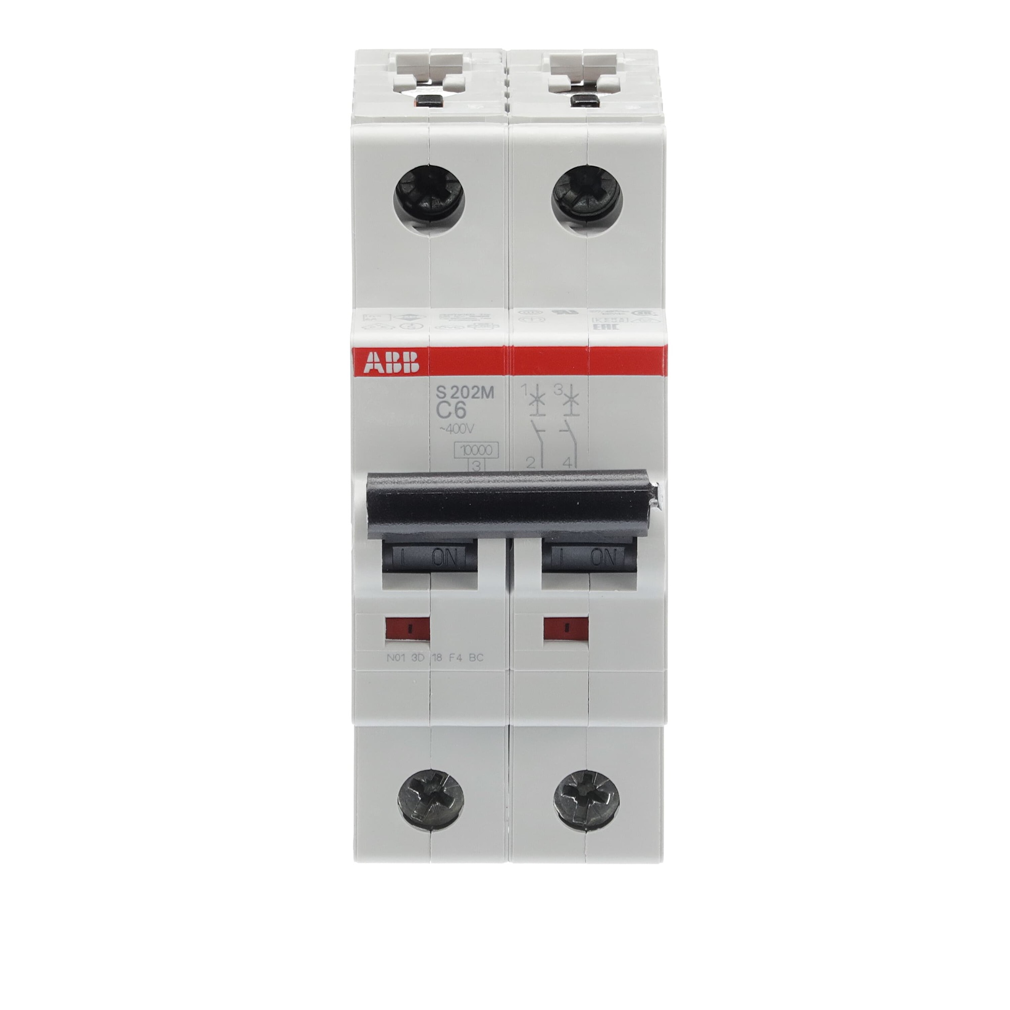 Interruptor automático 2x6A 15kA curva C 2CDS272001R0064 ABB — ABB
