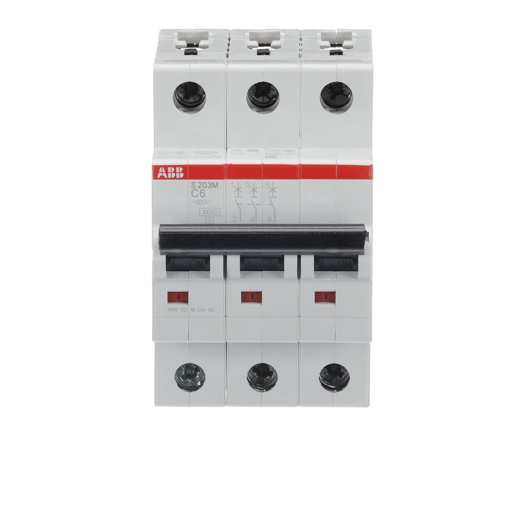Interruptores Automatico 3X 6A C 15kA S200M 2CDS273001R0064 — ABB — ABB