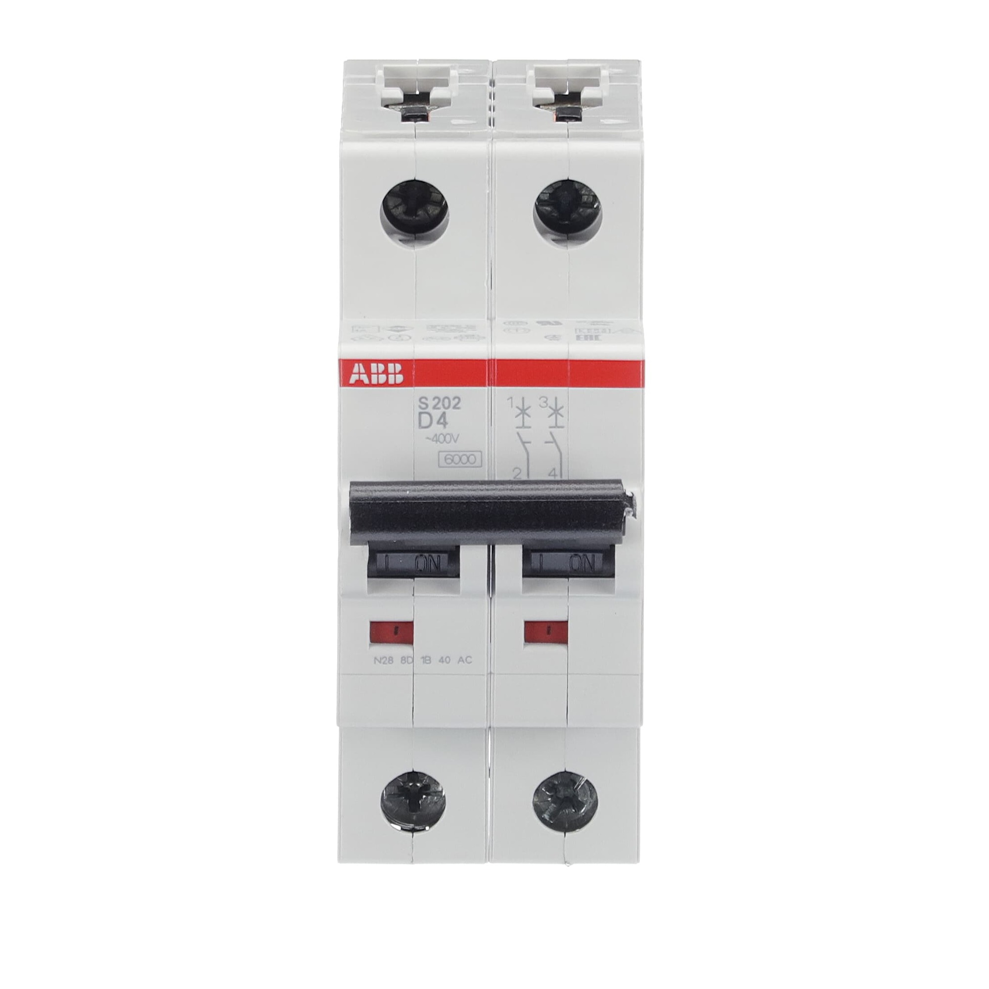 Interruptor automático 2x4A 10kA curva D S200 2CDS252001R0041 ABB — ABB