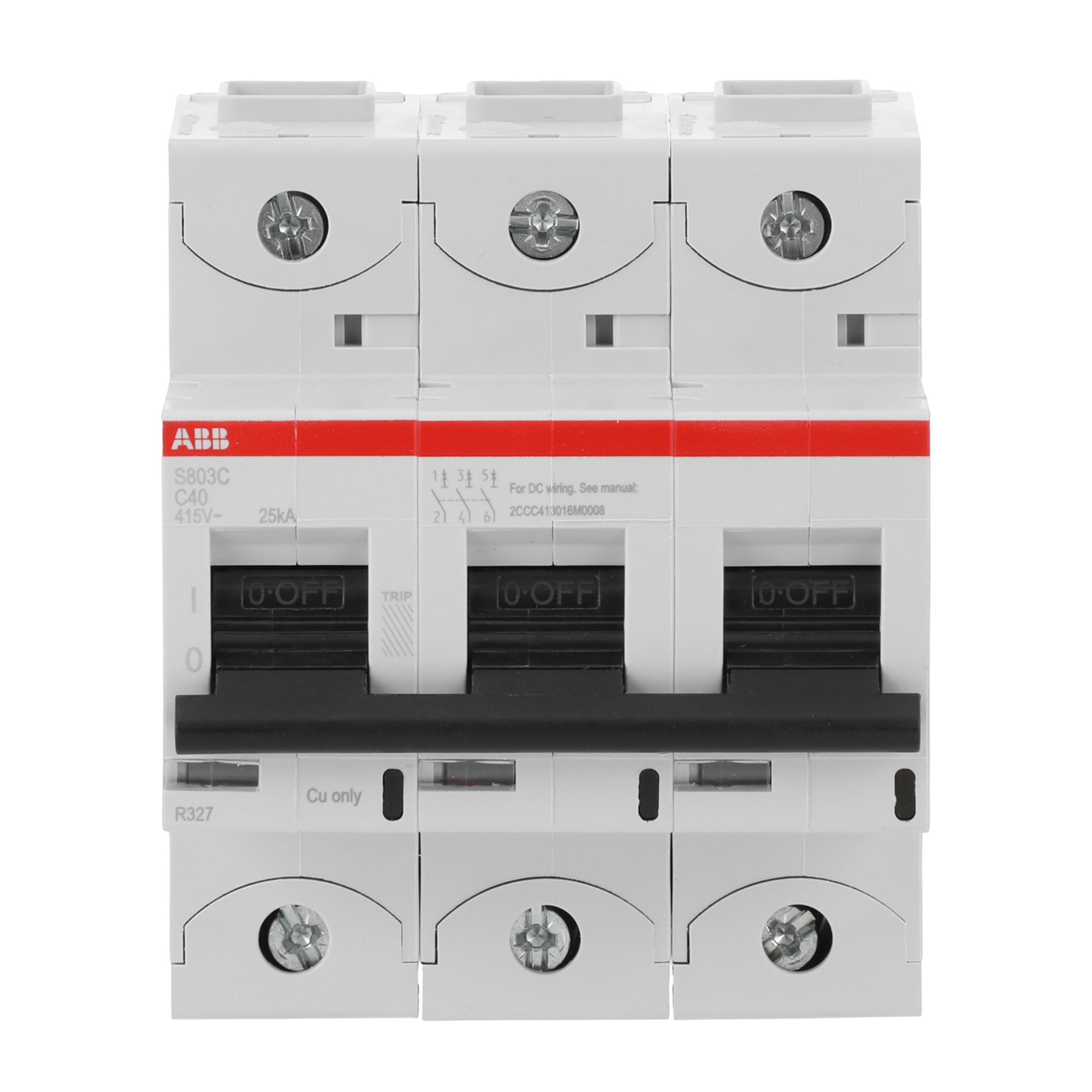 Interruptor automático 3x40A 25kA curva C 2CCS883001R0404 ABB — ABB