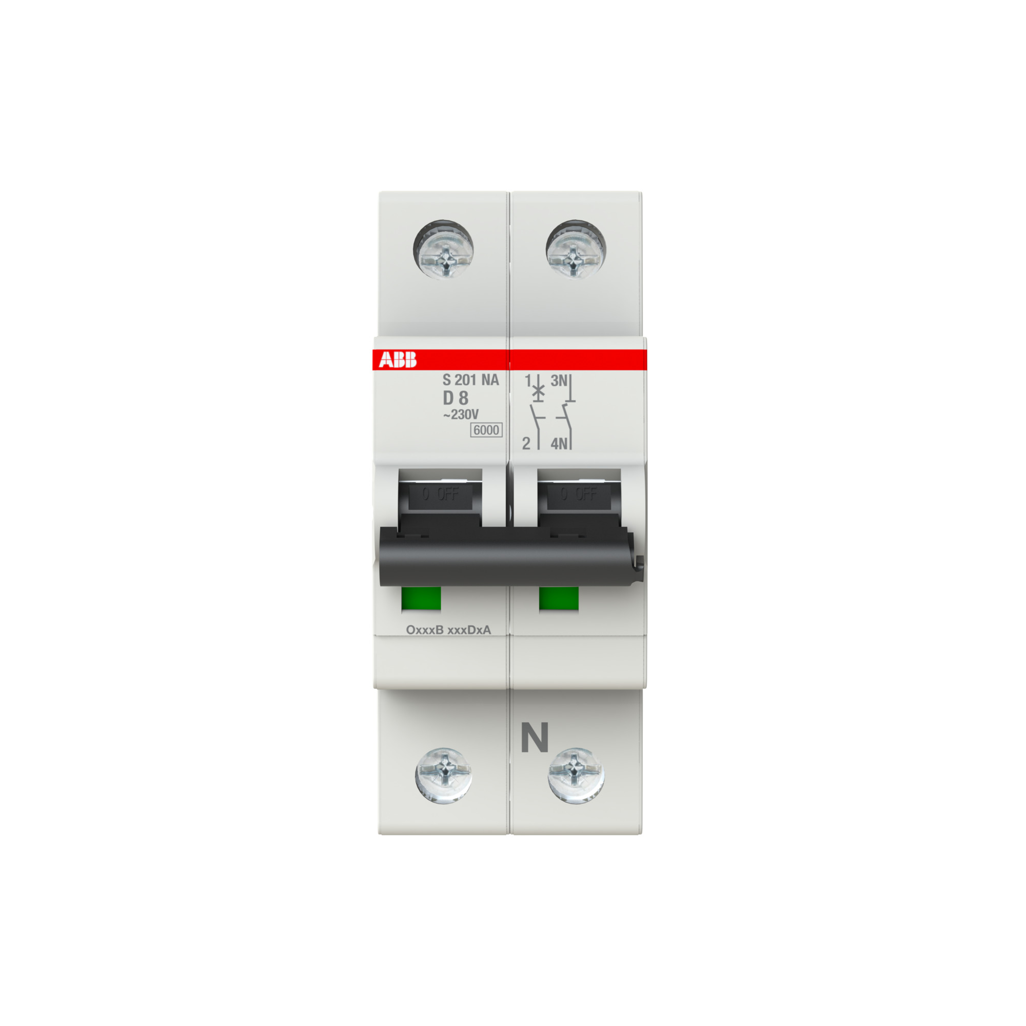 Interruptor automático 2x8A 10kA curva D S200 2CDS251103R0081 ABB — ABB